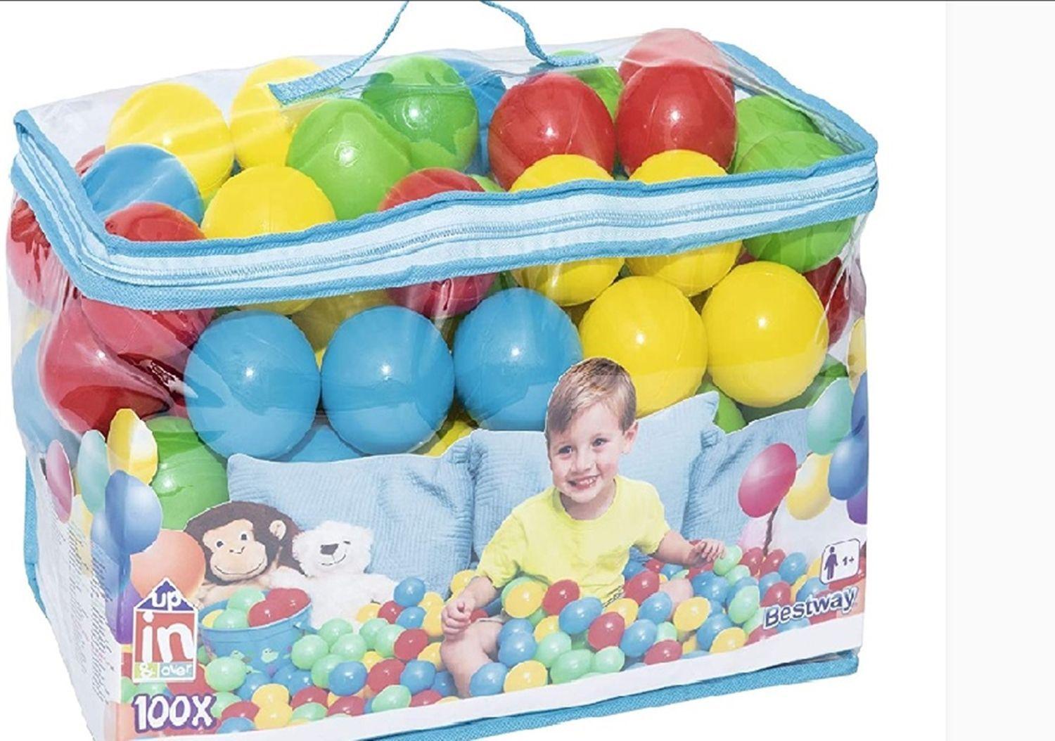 MALETA CON 100 PELOTAS PLÁSTICAS DE  COLORES -3