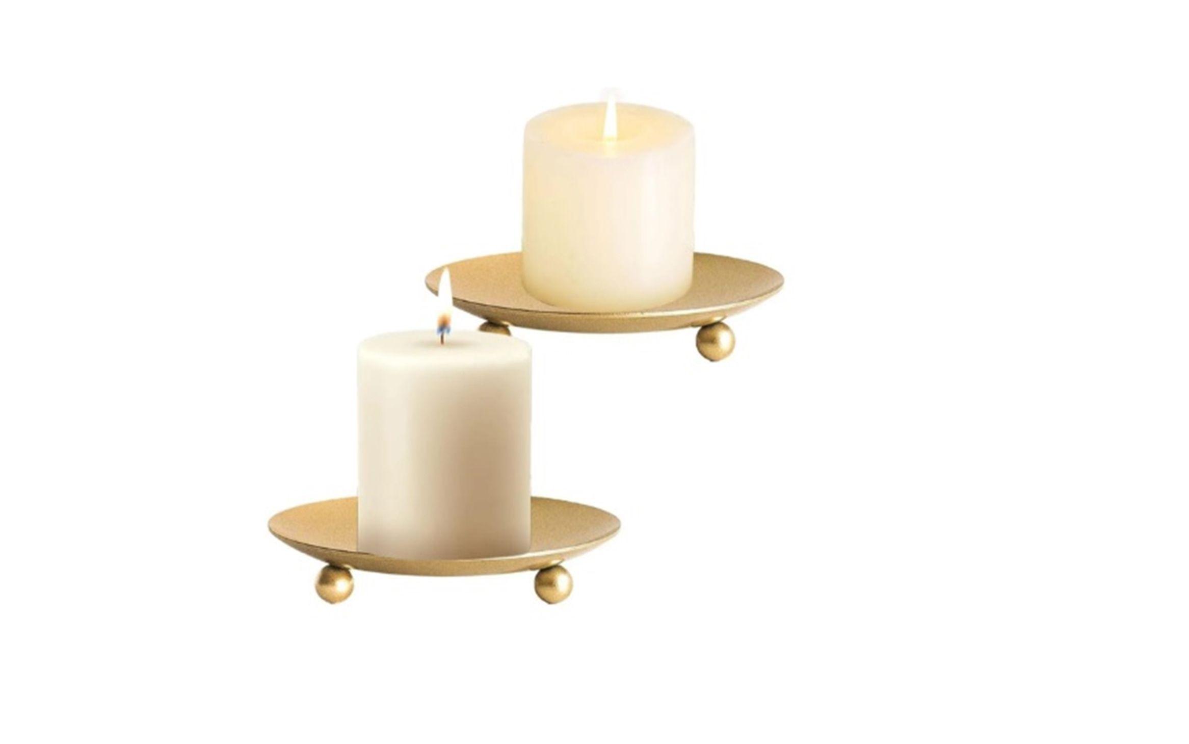 PORTAVELA DECORATIVA DE HIERRO DORADA-2