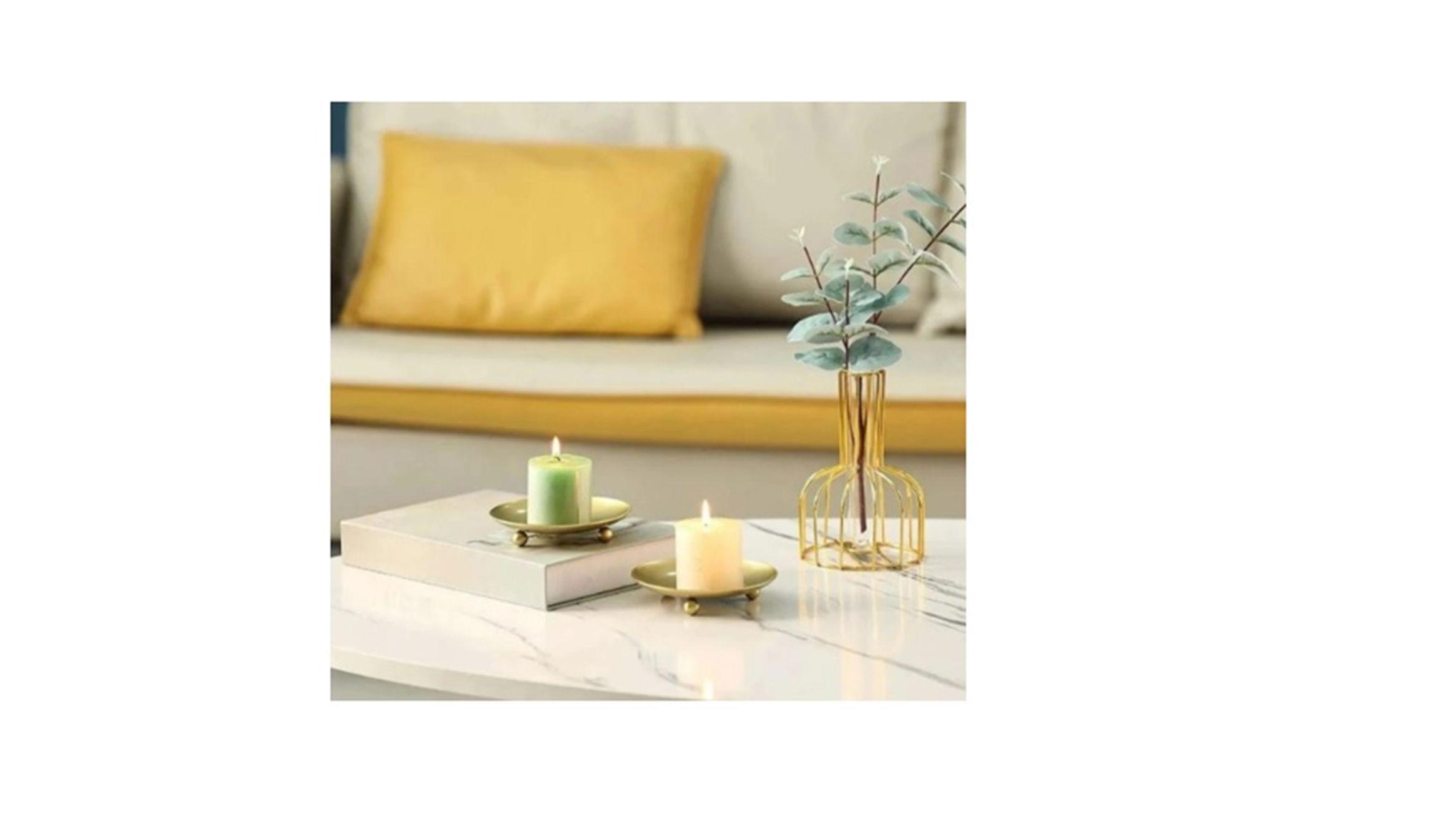 PORTAVELA DECORATIVA DE HIERRO DORADA-3