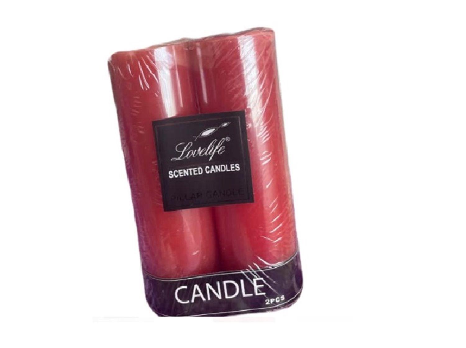 Pack de velones cirios rojos 15 X 5 CM-3