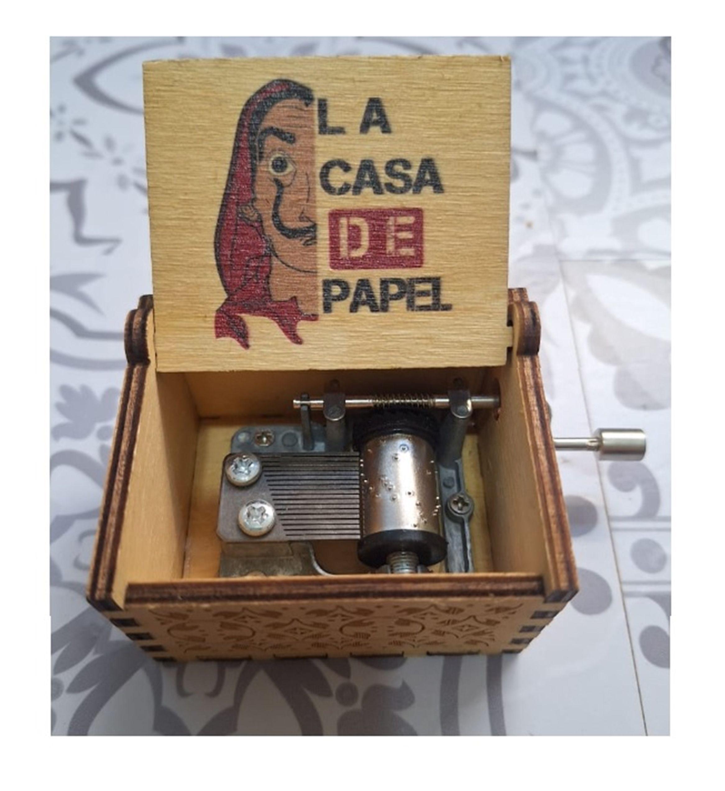 CAJA MUSICAL DE MADERA CASA DE PAPEL-1