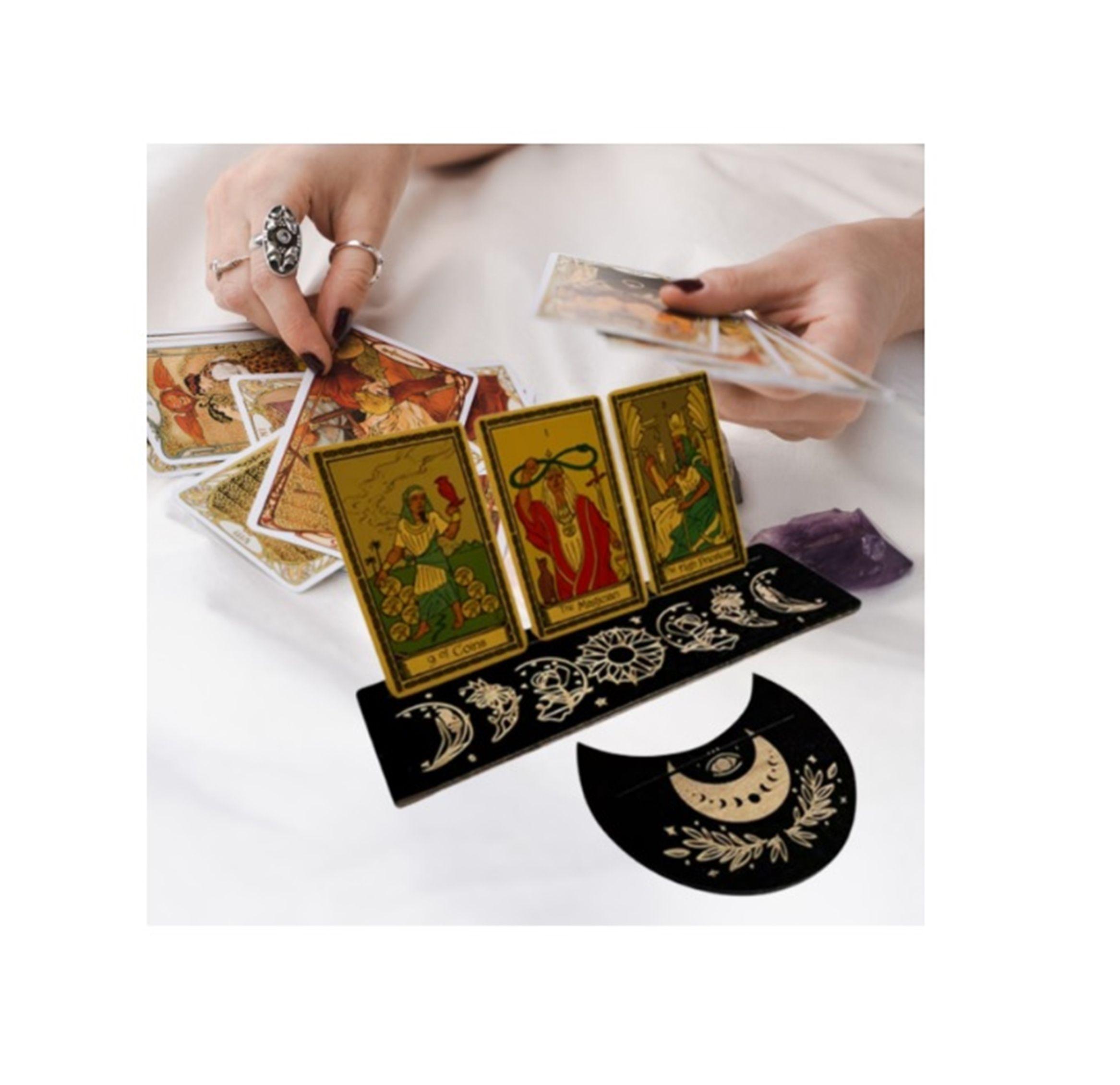 SOPORTE DE MADERA PARA TAROT  MEDIA LUNA-1