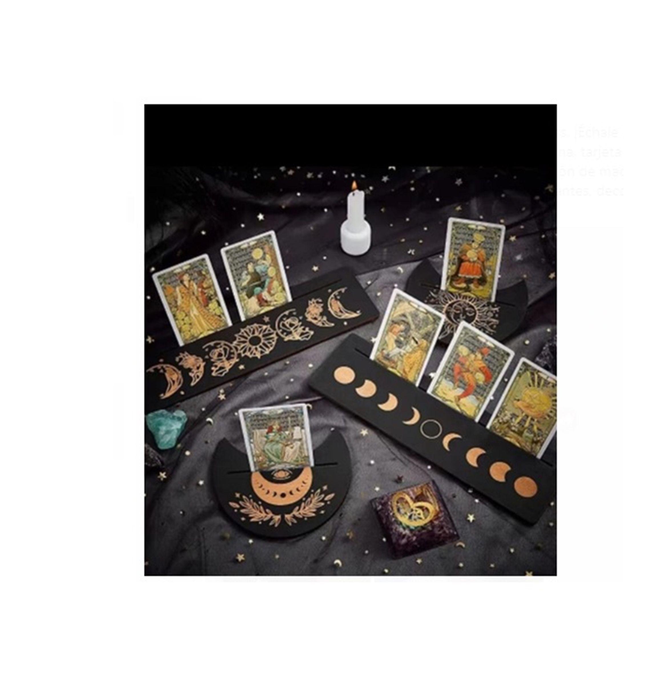 SOPORTE DE MADERA PARA TAROT  MEDIA LUNA-2