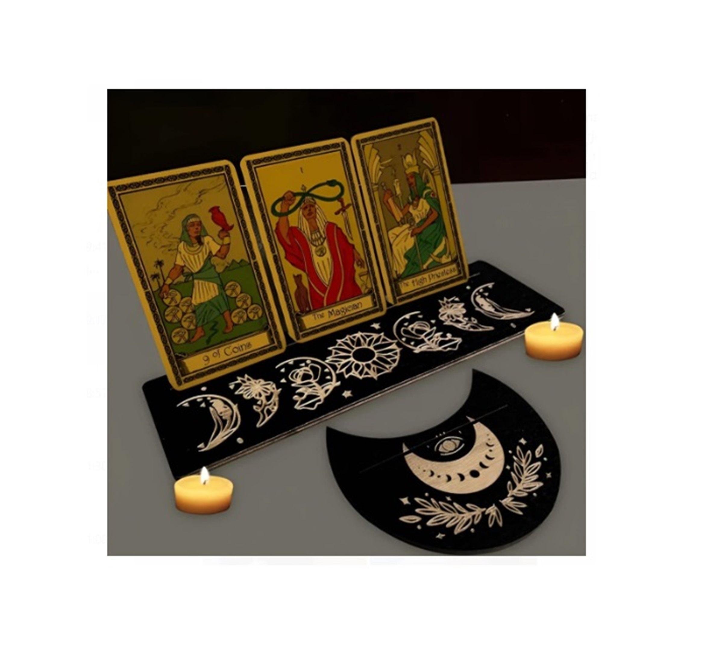 SOPORTE DE MADERA PARA TAROT  MEDIA LUNA-3