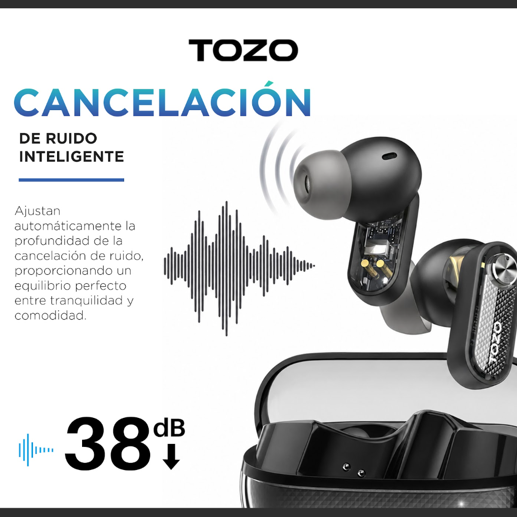 Audífonos Inalámbricos In Ear TOZO Aero Sound 3 ANC TWS 35H IPX5 Bluetooth-2