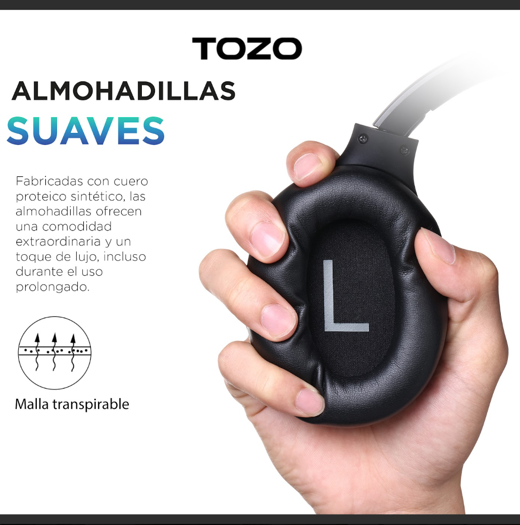 Audífonos Inalámbricos TOZO H100 Over Ear 70H Bluetooth 5.4-2