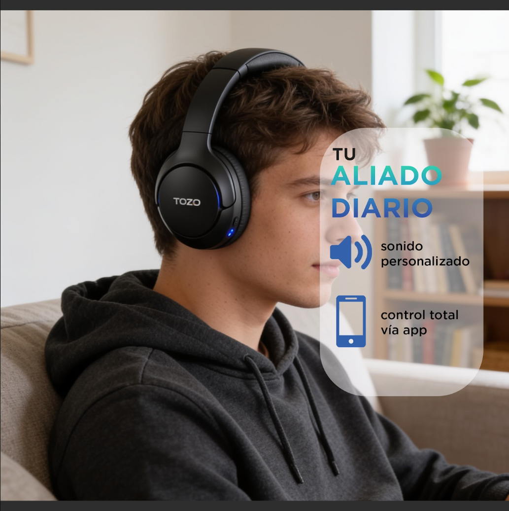 Audífonos Inalámbricos TOZO H100 Over Ear 70H Bluetooth 5.4-4