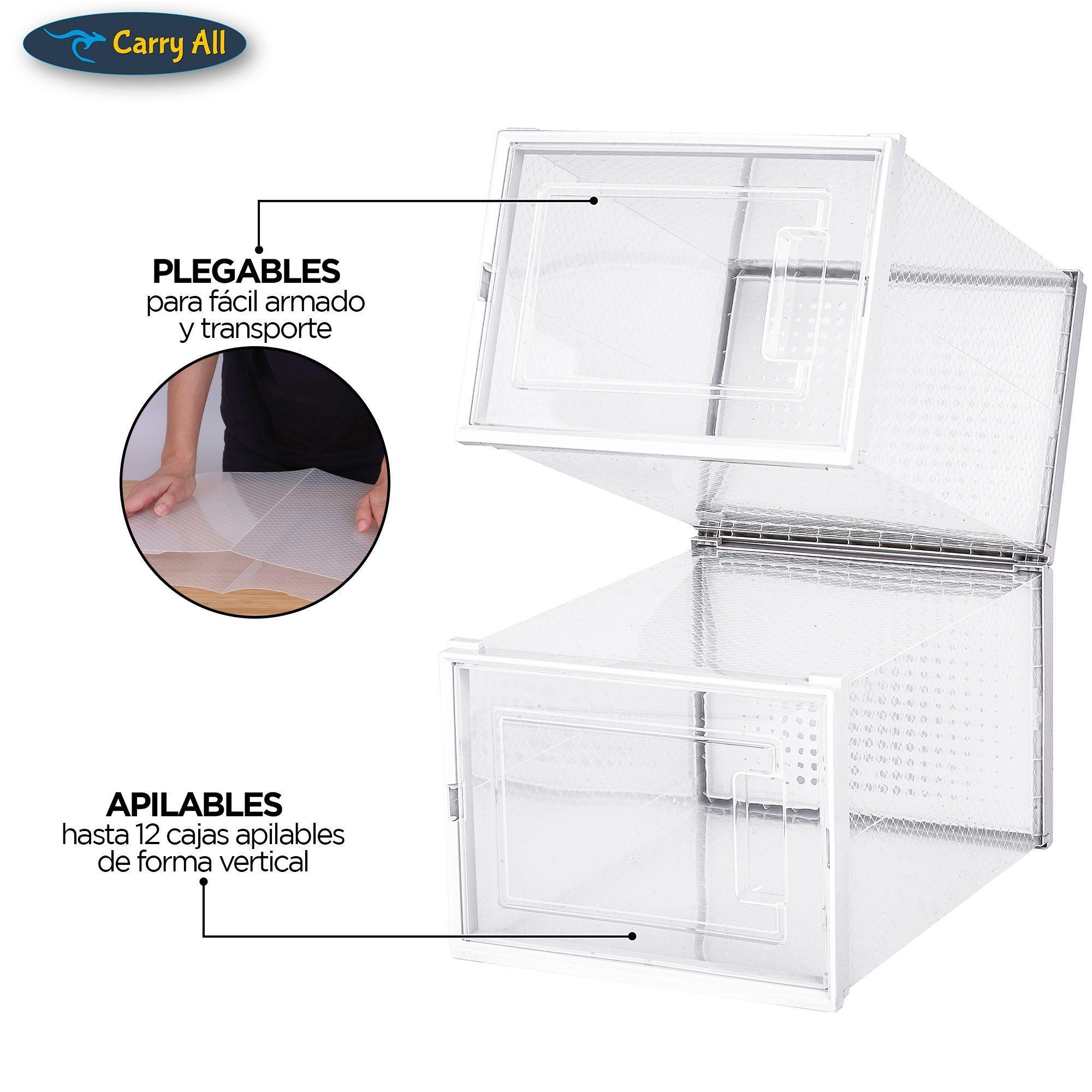 Pack 6 Cajas Organizadoras Zapatos Ropa Varios Apilables Talla L-3