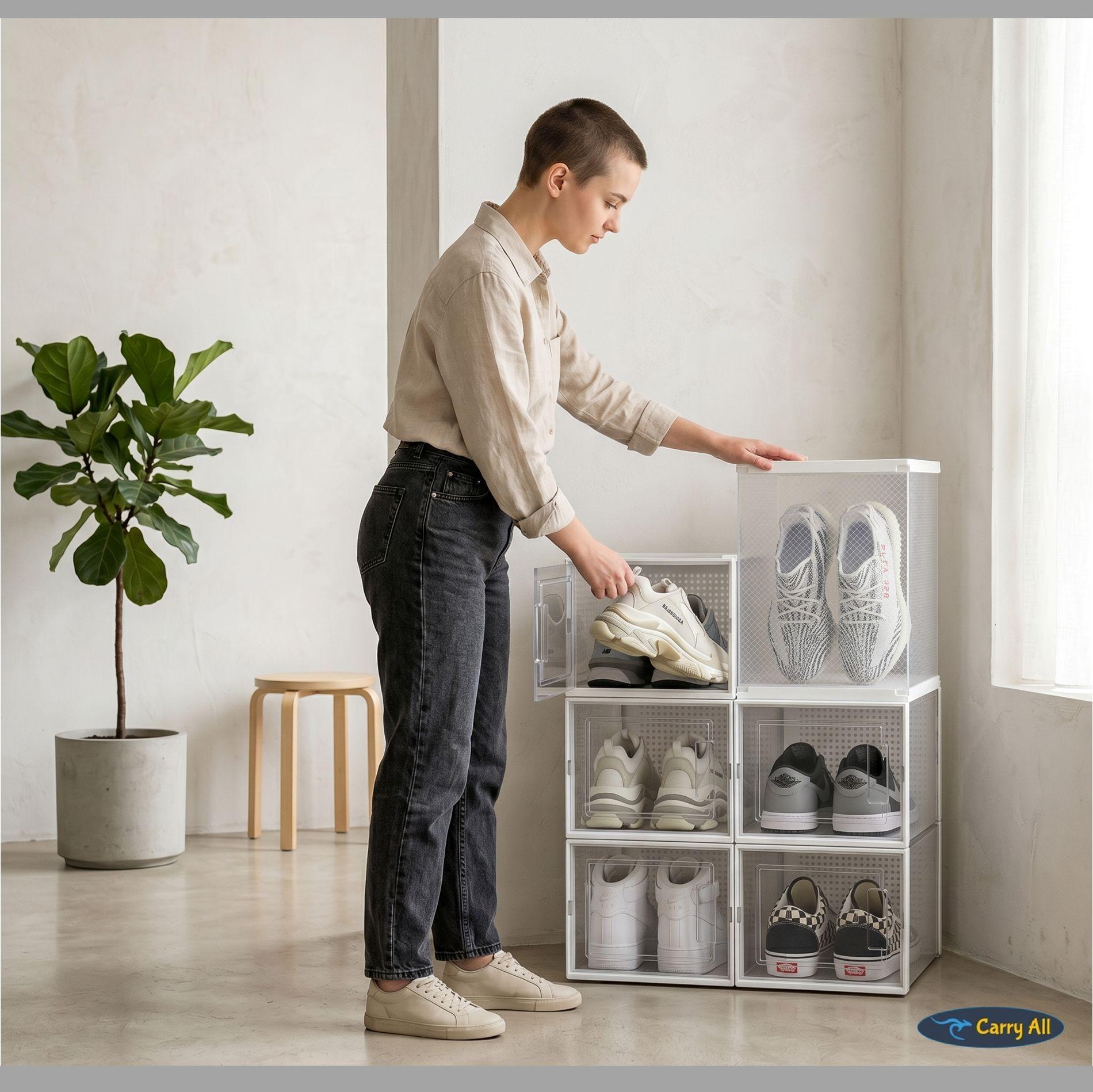 Pack 6 Cajas Organizadoras Zapatos Ropa Varios Apilables Talla L-7