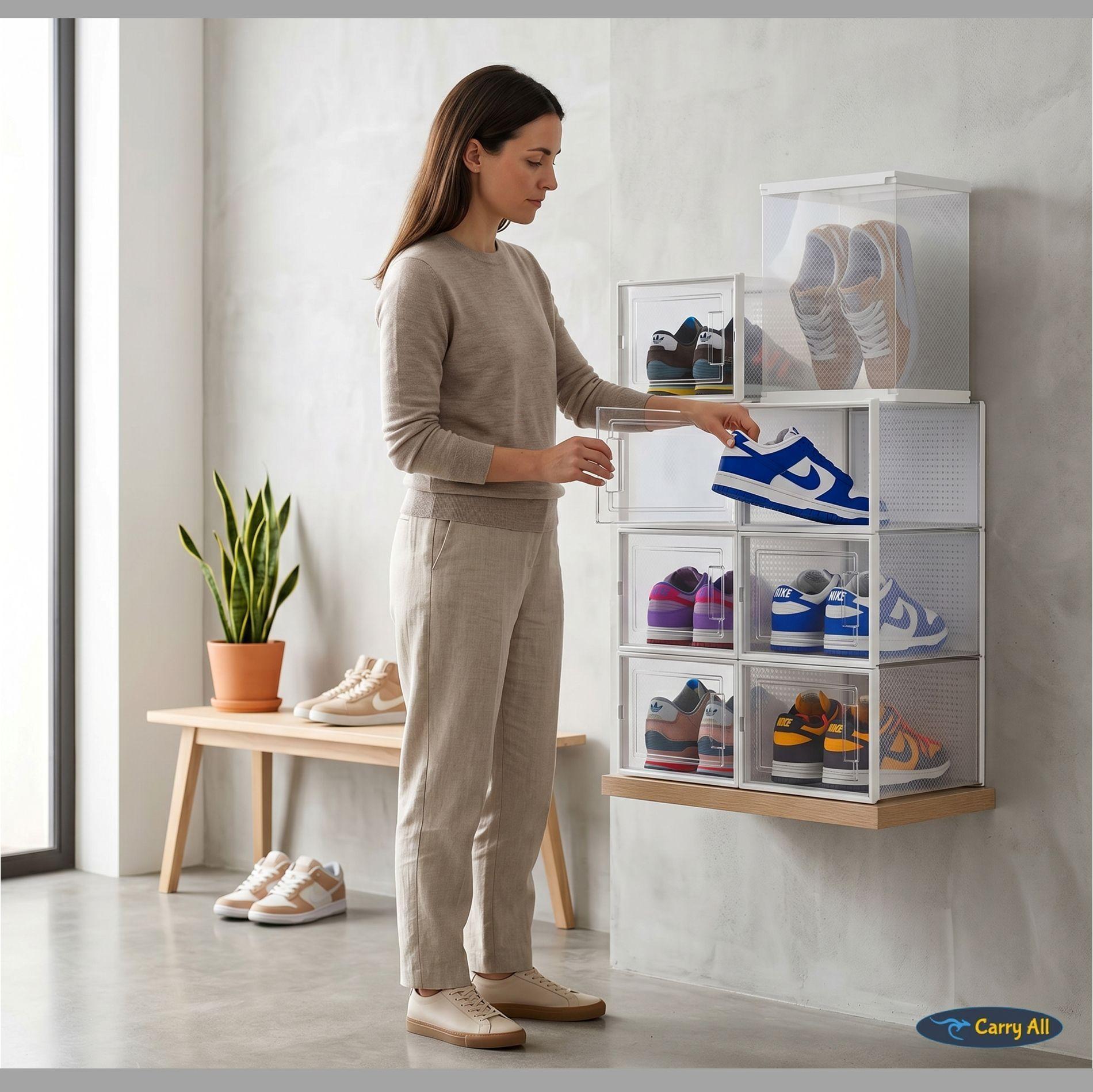 Pack 6 Cajas Organizadoras Zapatos Ropa Varios Apilables Talla L-8