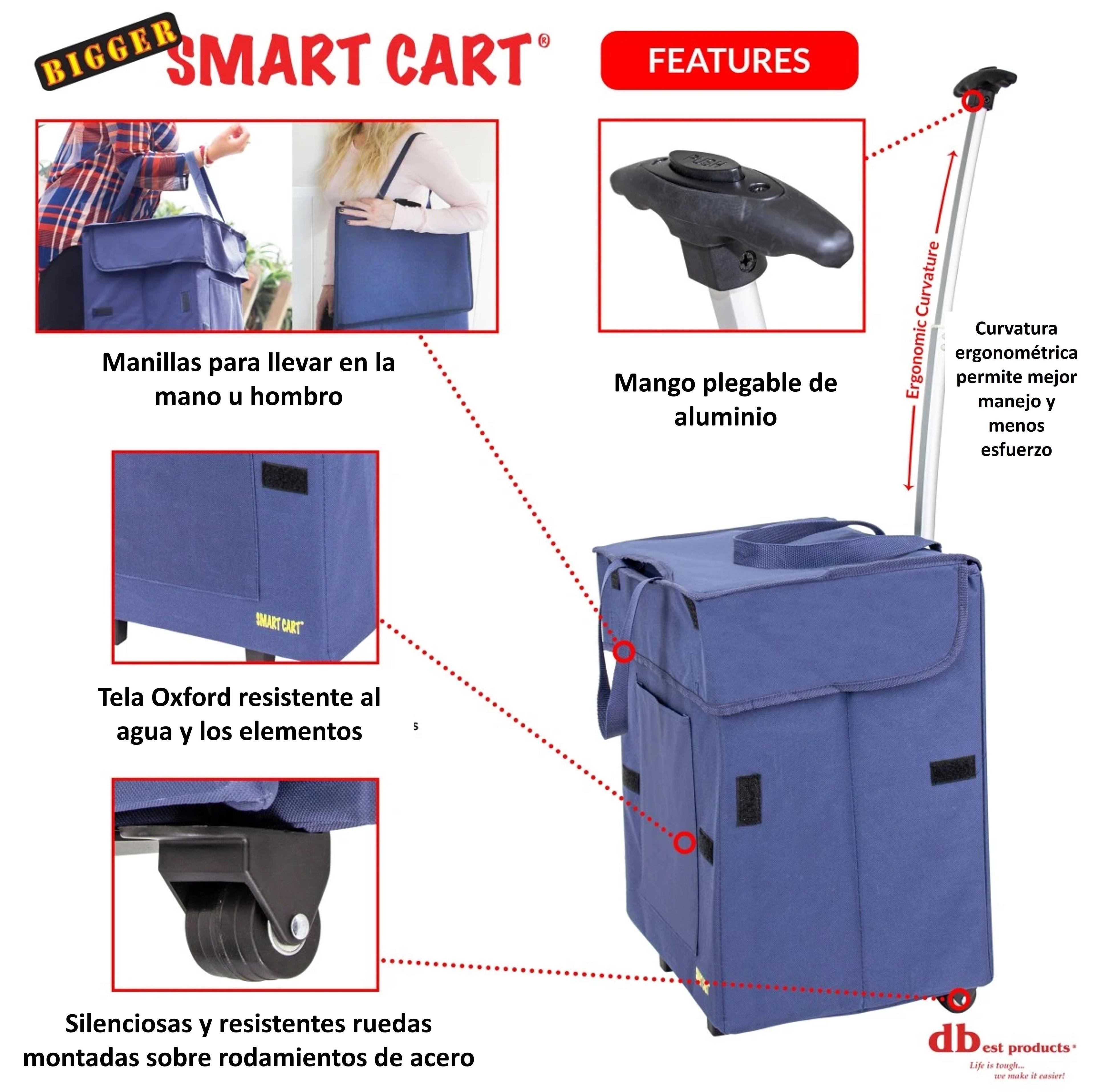 Carro Plegable De Carga Multiuso Smart Cart Compras Feria Blue-4
