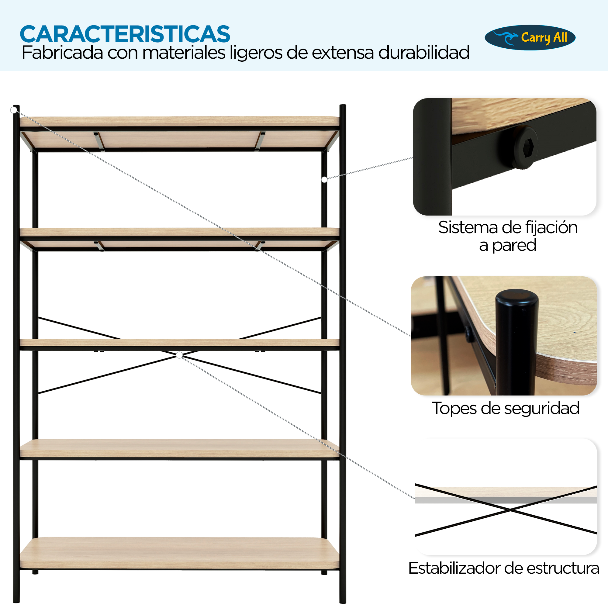 Repisa Estante 5 Niveles Carry All® Línea Minimalist-2