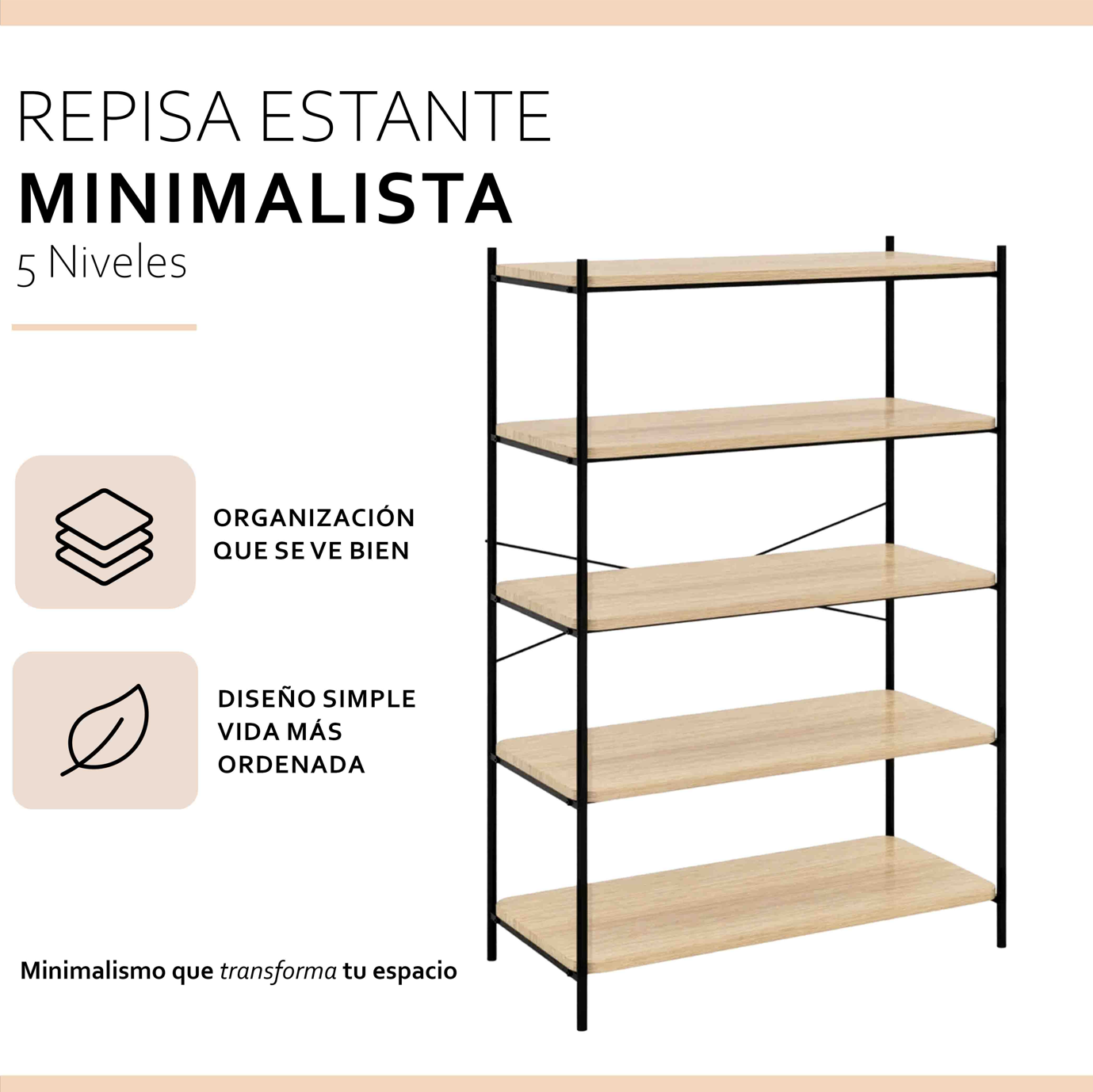 Repisa Estante 5 Niveles Carry All® Línea Minimalist-5