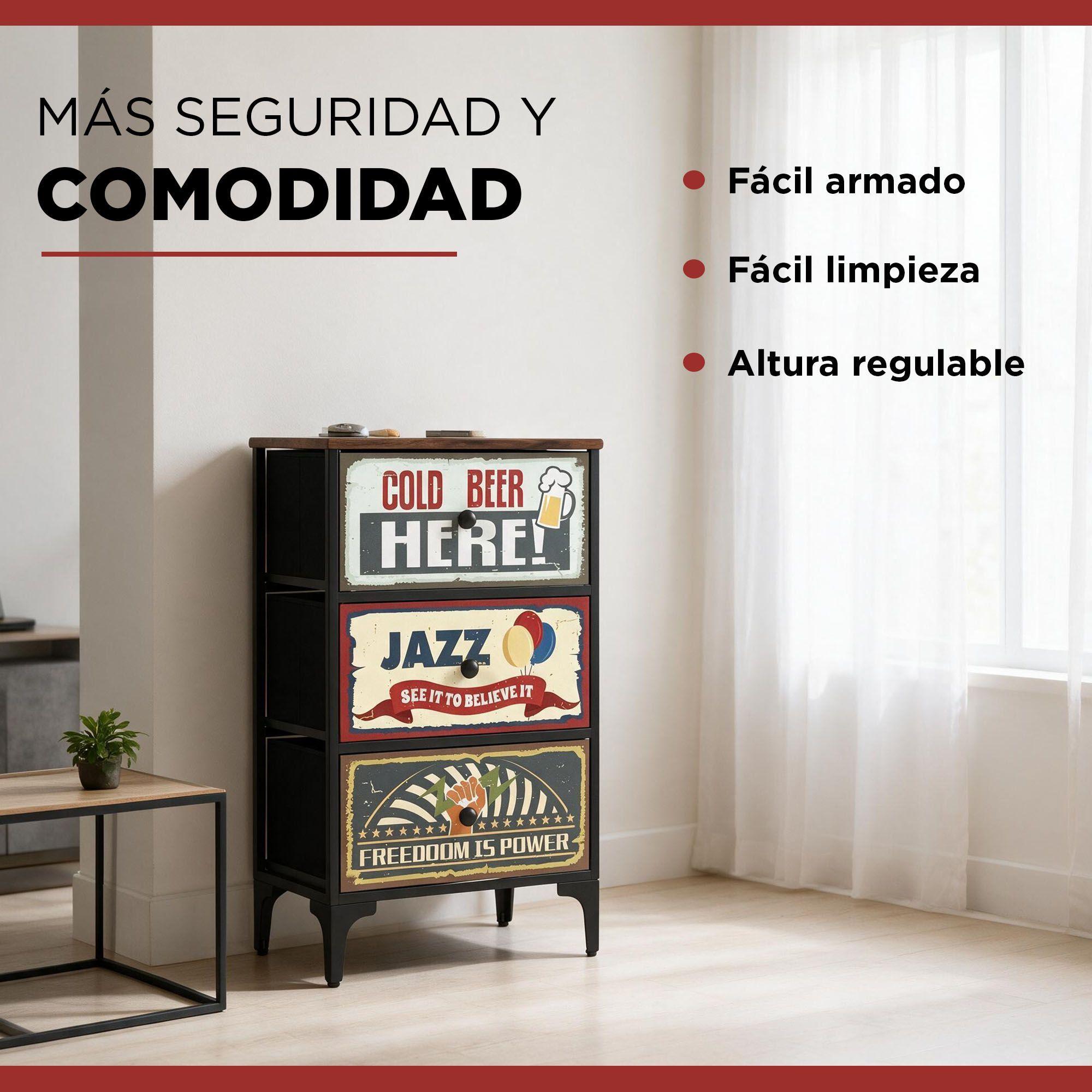 Velador Cajonera 3 Cajones Carry All® Línea Vintage-7
