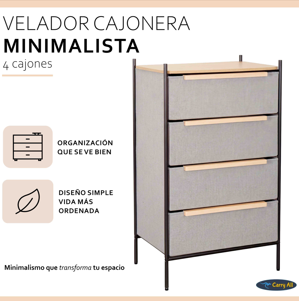 Velador 4 Cajones Carry All® Línea Minimalist -1