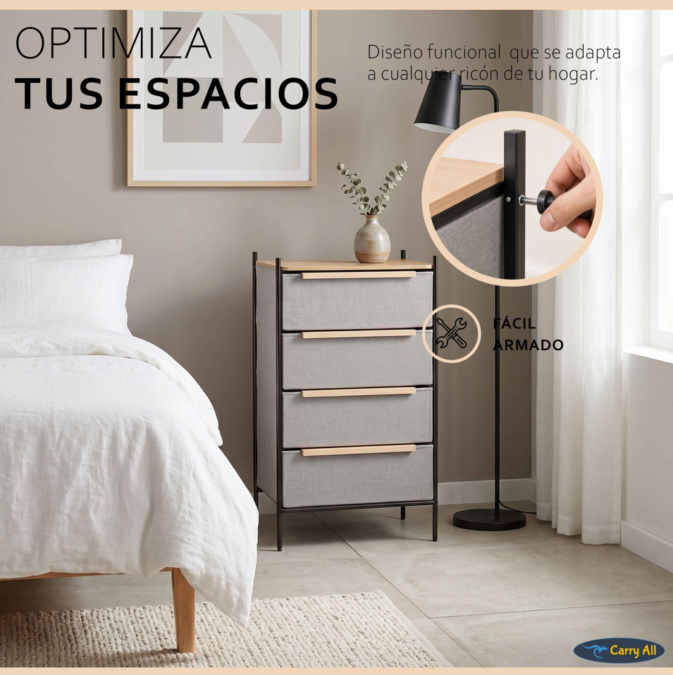 Velador 4 Cajones Carry All® Línea Minimalist -5
