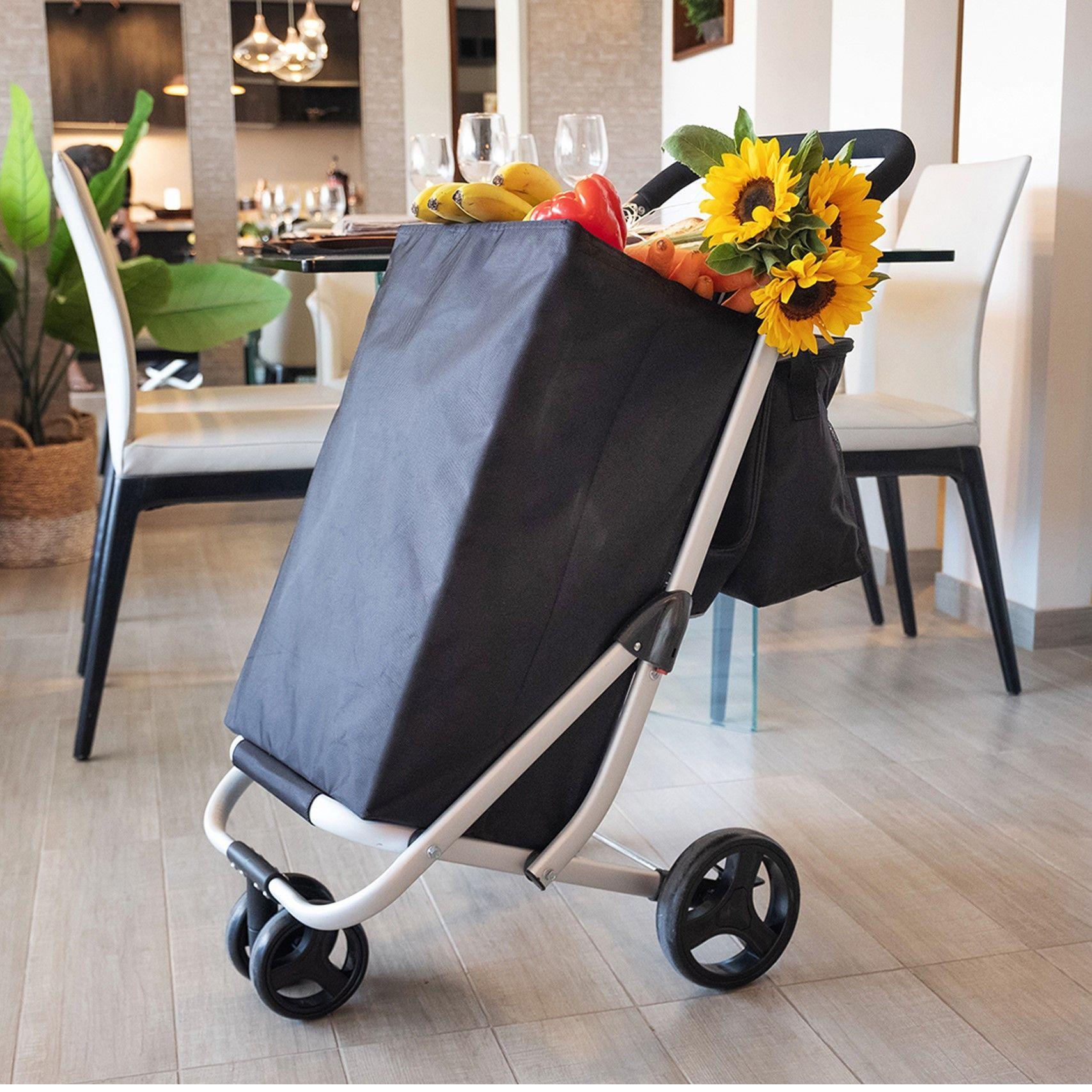 Carrito de Compras Plegable Premium Feria Bolso Cooler Black-6
