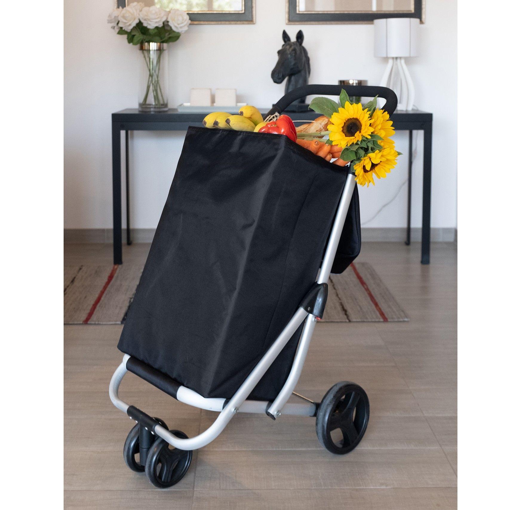 Carrito de Compras Plegable Premium Feria Bolso Cooler Black-7