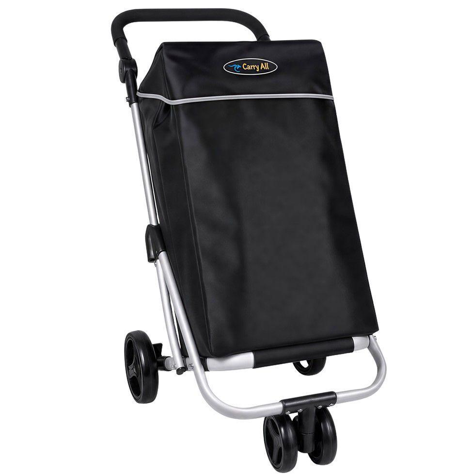 Carrito de Compras Plegable Premium Feria Bolso Cooler Black-0