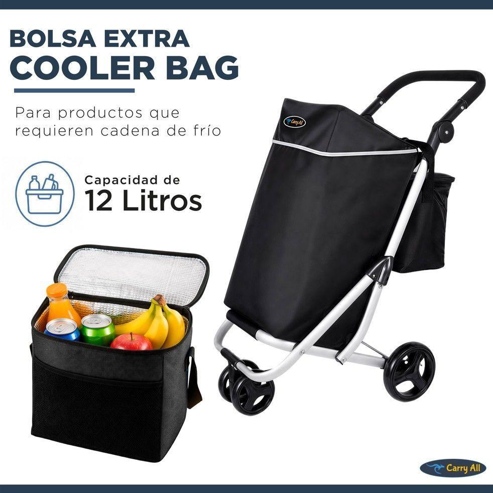 Carrito de Compras Plegable Premium Feria Bolso Cooler Black-2