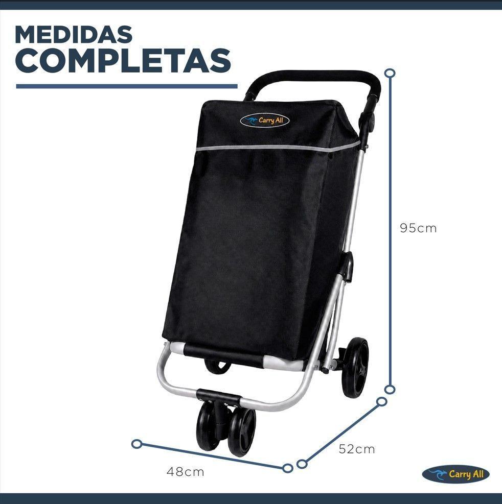 Carrito de Compras Plegable Premium Feria Bolso Cooler Black-4