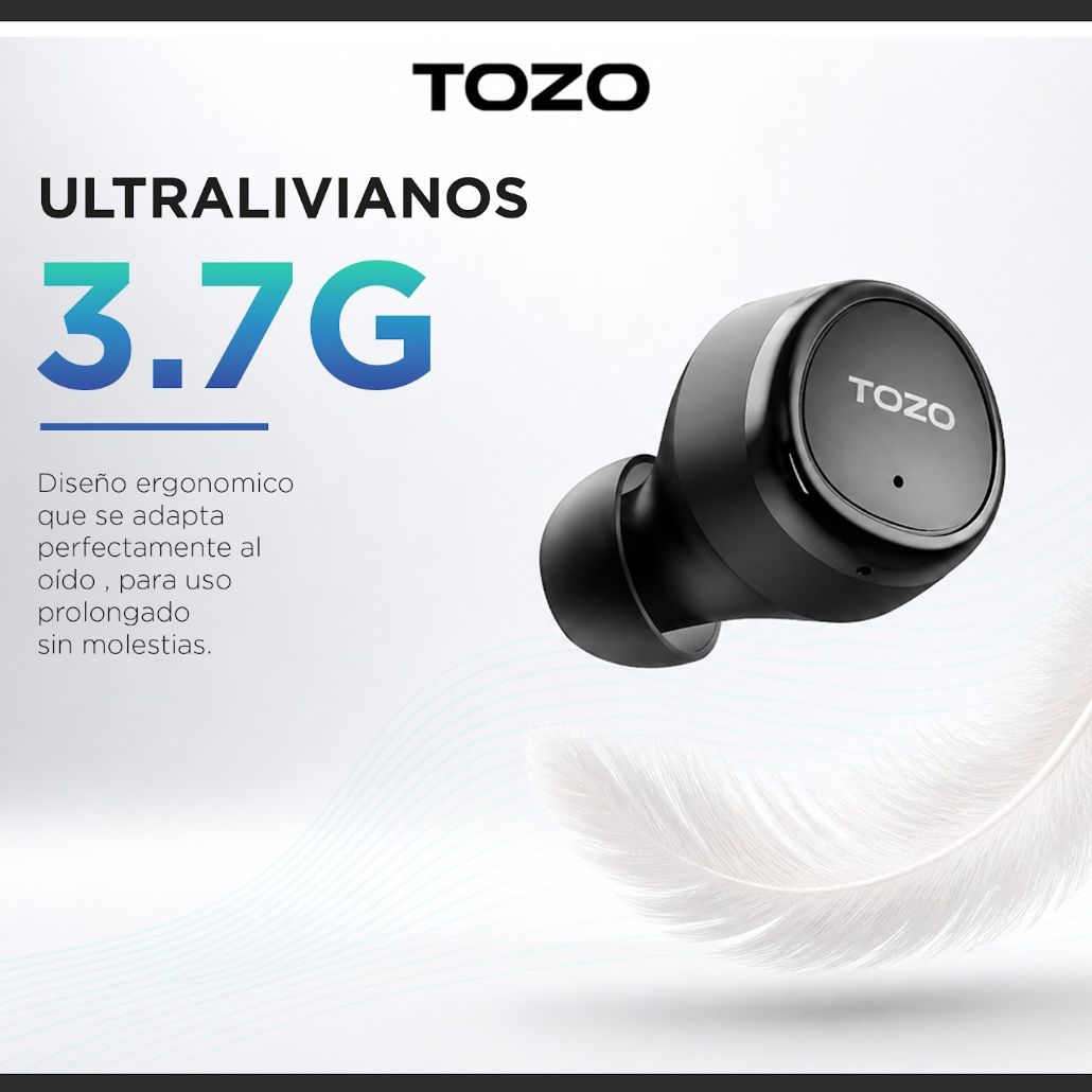 Audífonos Inalámbricos In Ear  TOZO Agile Solo TWS 23H Bluetooth-2