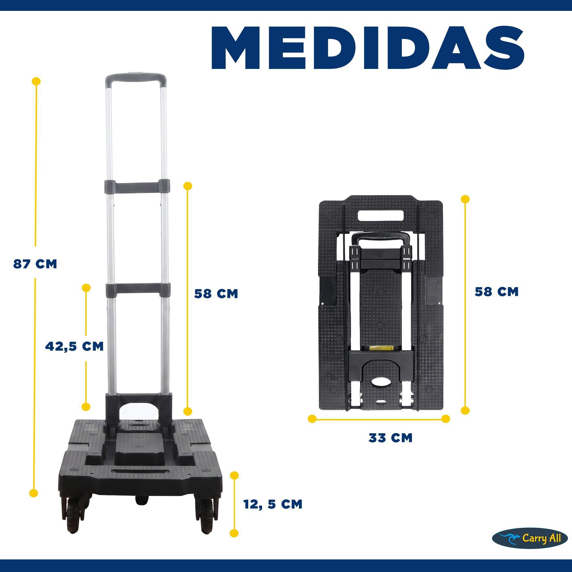Carro Plegable De Carga Tipo Plataforma 150 Kilos 7 Ruedas Yegua-4
