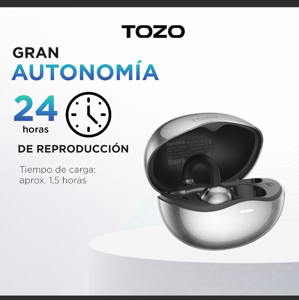 Audífonos Inalámbricos Open Ear TOZO Open Buds 5.3 TWS 42H Bluetooth-3