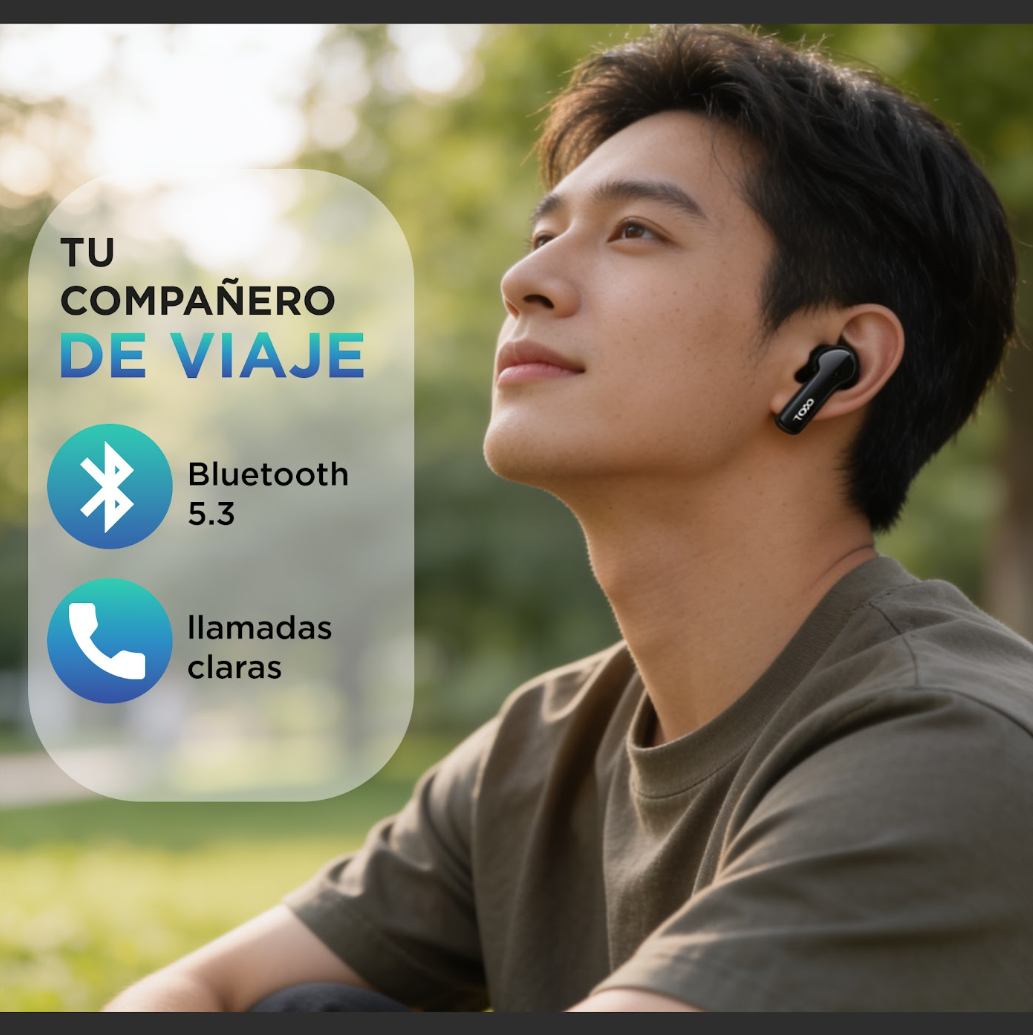 Audífonos Inalámbricos In Ear TOZO Aero Sound 2 Táctil ANC TWS 55H IPX8 Bluetooth-4