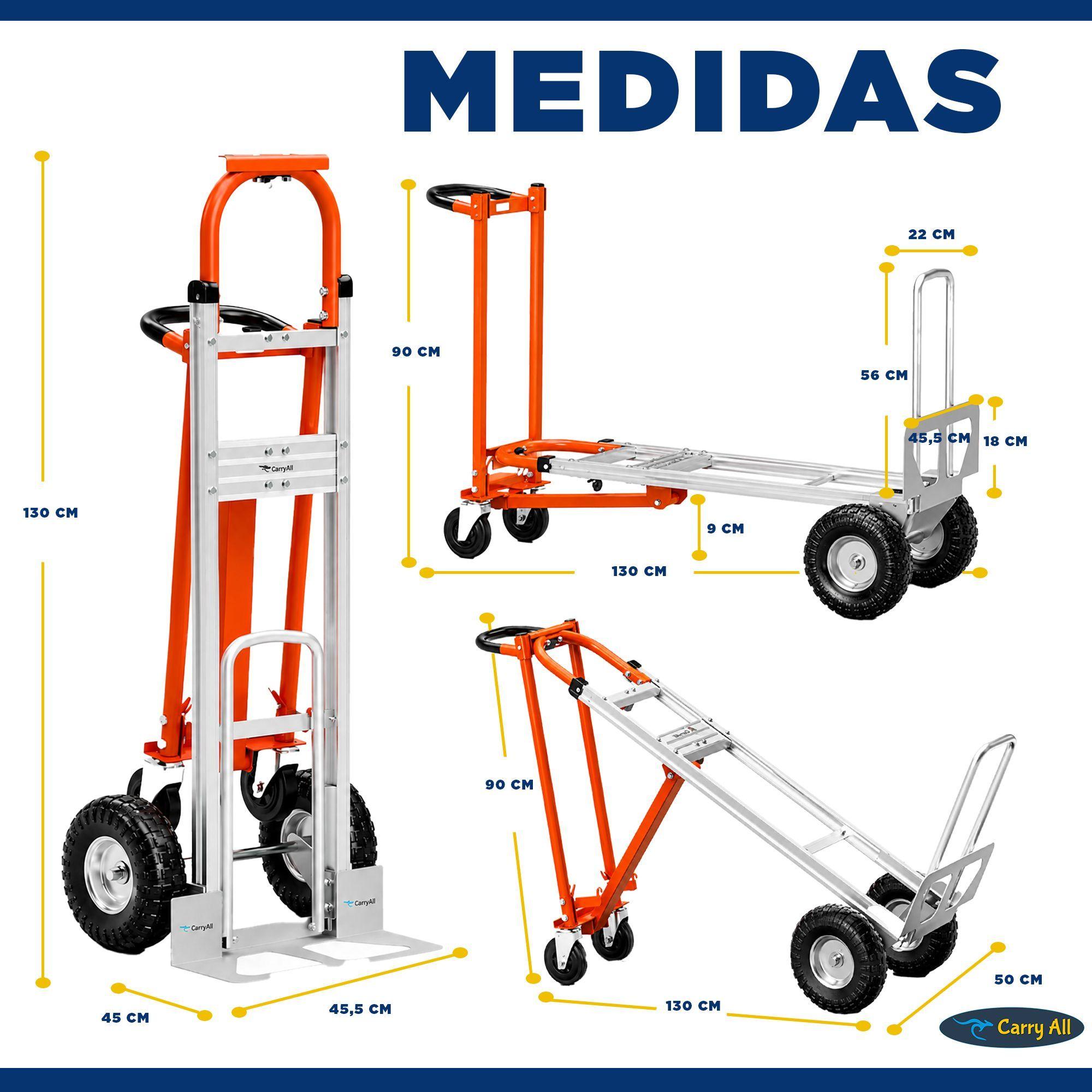 Carro De Carga Plegable 4 En 1 Titan 350 Kilos Plus Carry All Tipo Yegua O Plataforma-4