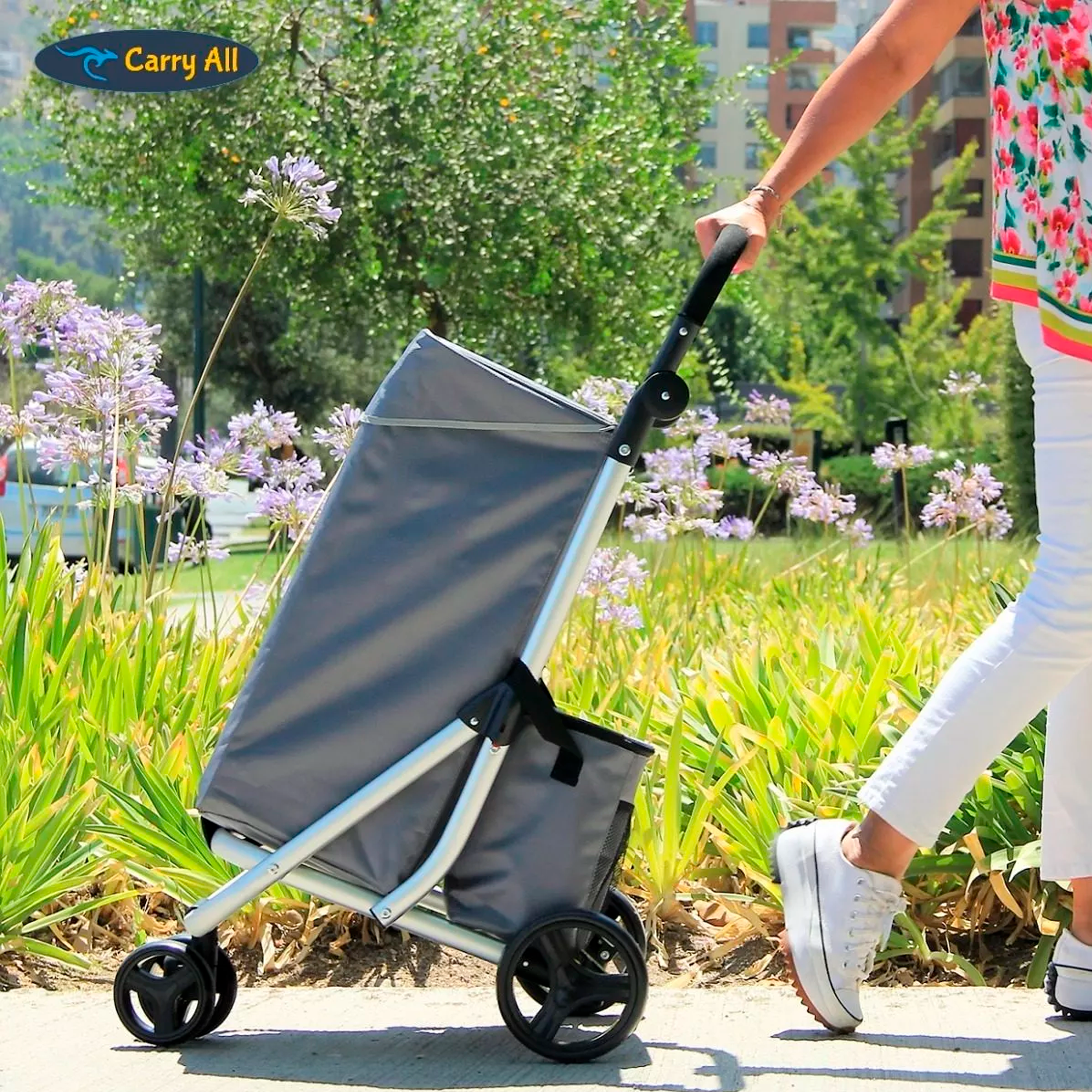 Carrito Compras Plegable Premium Supermercado Feria Cooler Color Gris-5