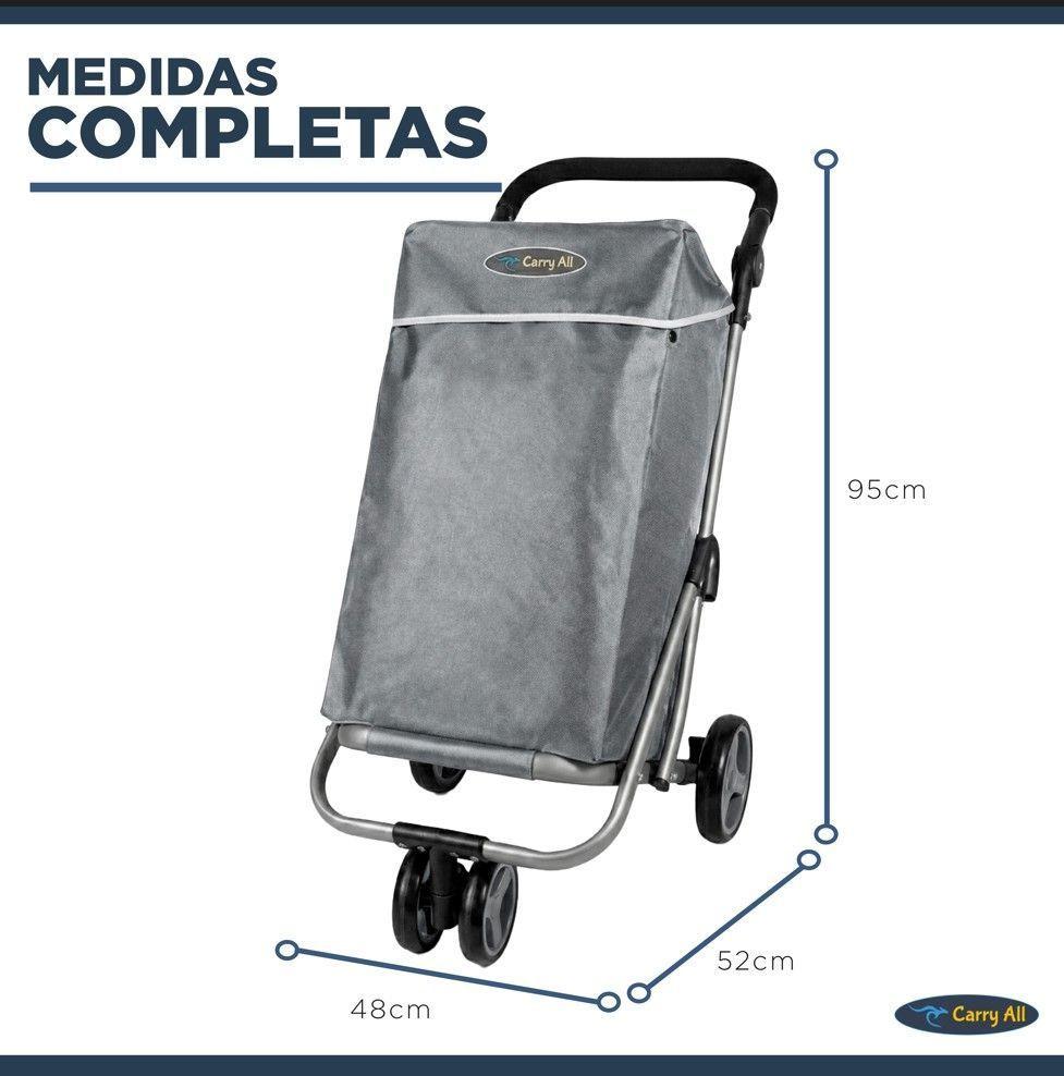 Carrito Compras Plegable Premium Supermercado Feria Cooler Color Gris-2