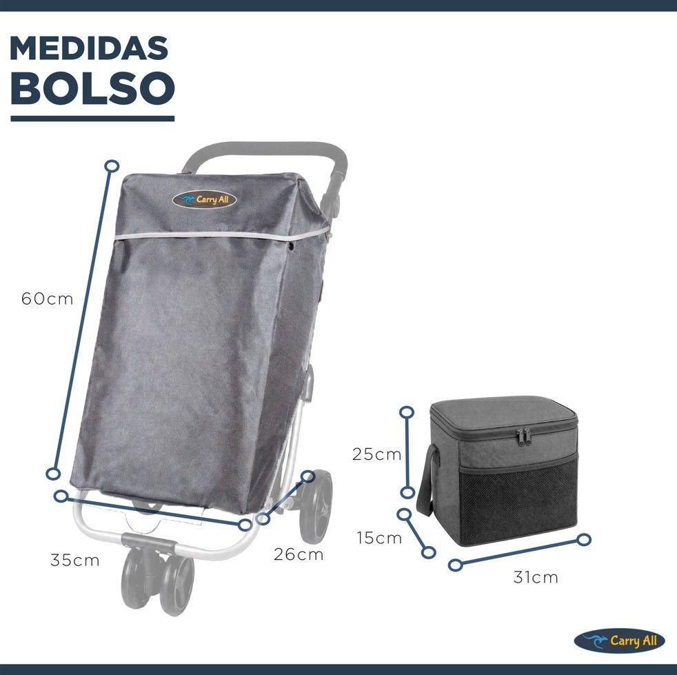 Carrito Compras Plegable Premium Supermercado Feria Cooler Color Gris-3