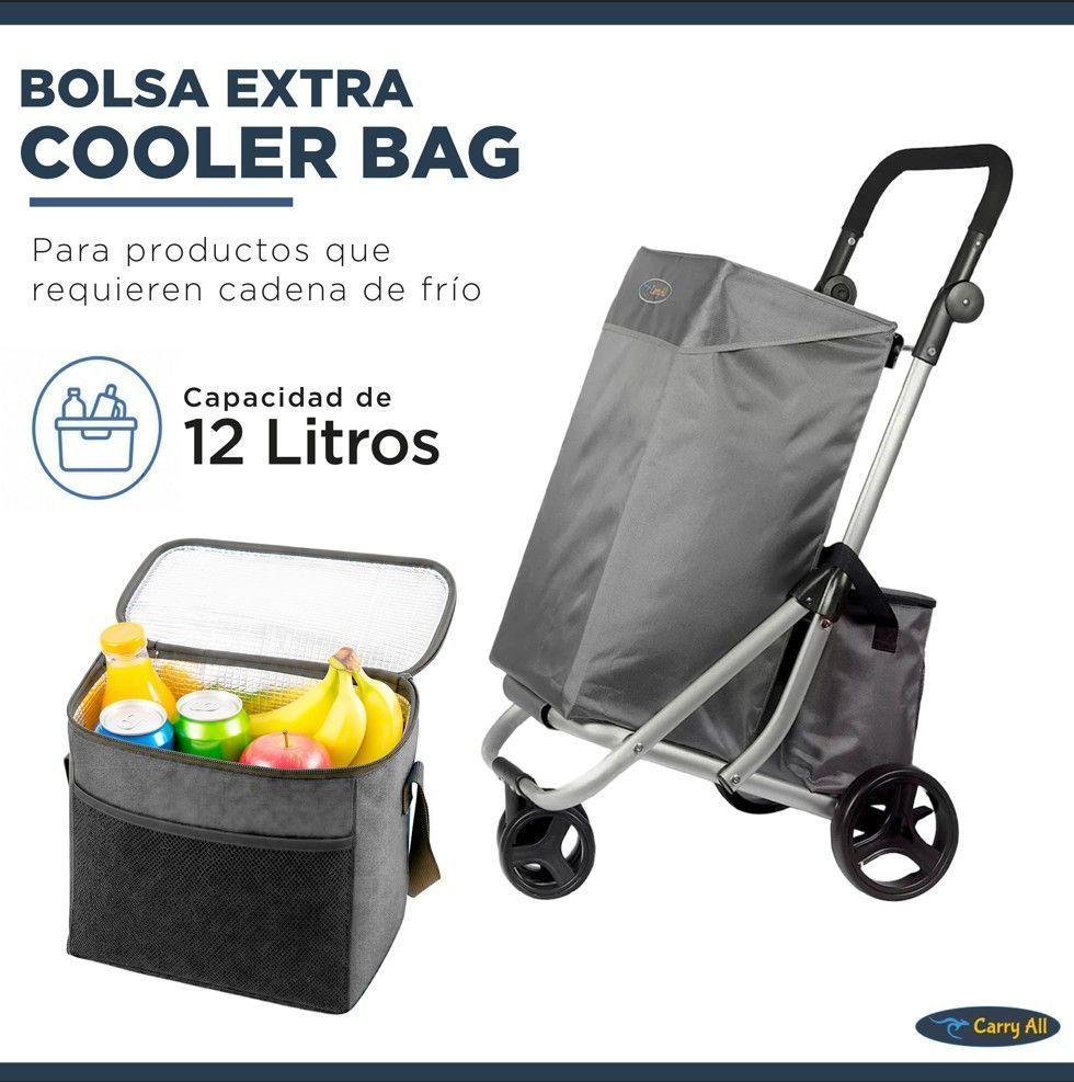 Carrito Compras Plegable Premium Supermercado Feria Cooler Color Gris-5