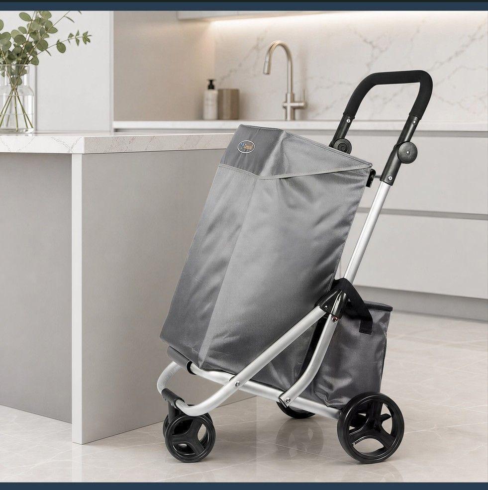 Carrito Compras Plegable Premium Supermercado Feria Cooler Color Gris-7
