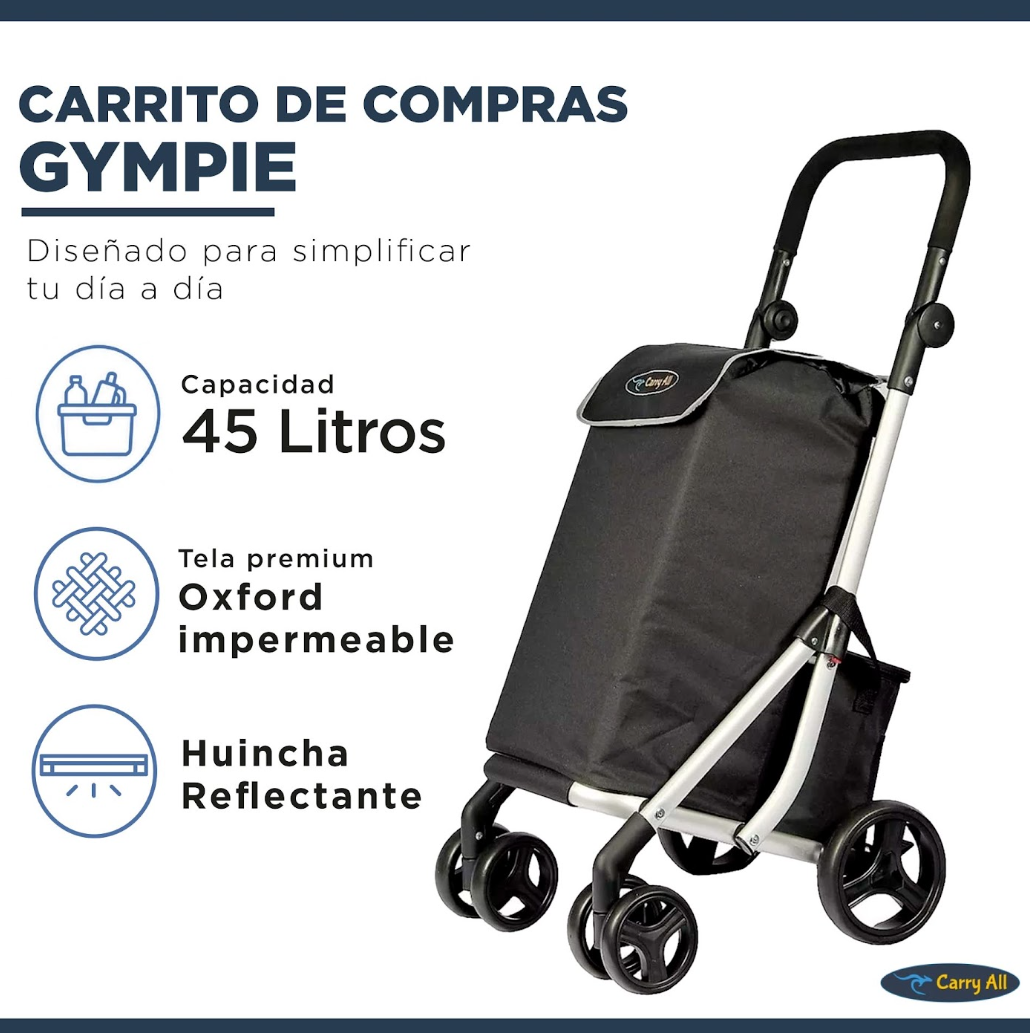 Carrito de Compras Premium Plegable Feria Gympie 55 Litros Bolso Cooler-2