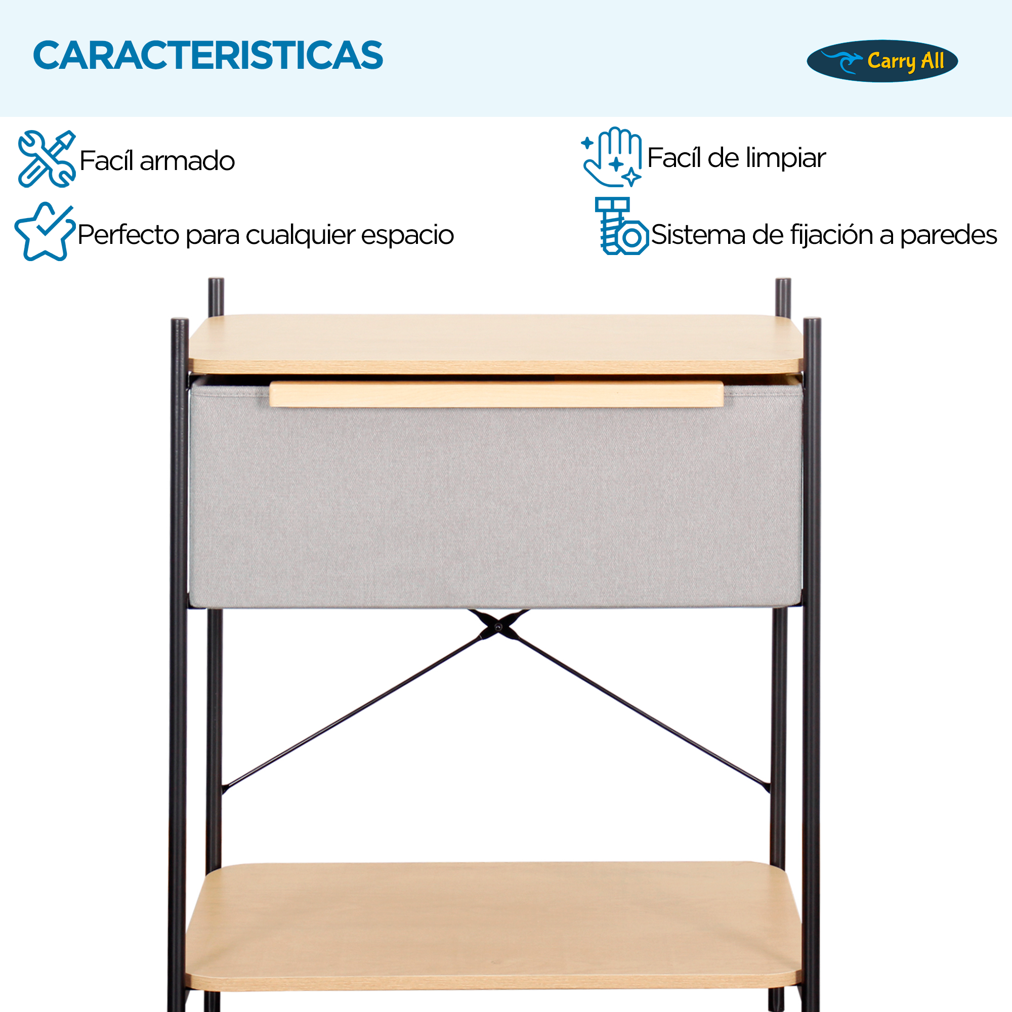 Velador 2 Niveles Carry All® Línea Minimalist -4