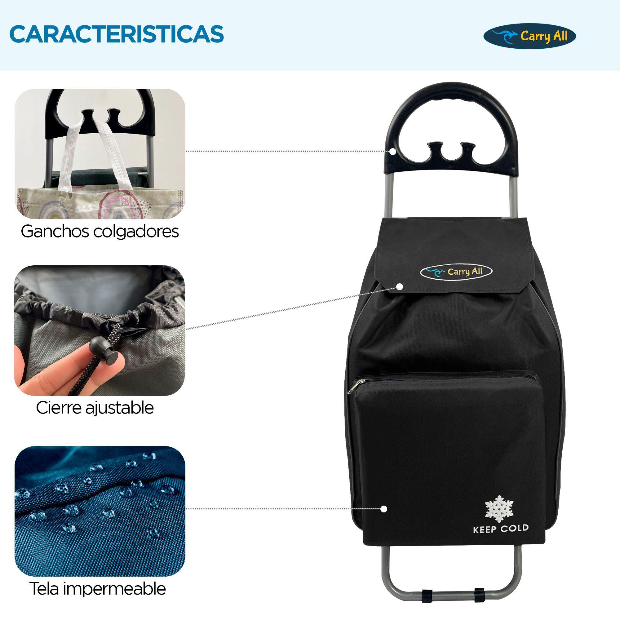 Carrito De Compras Plegable Carry All Glasgow 47 Litros Negro-2