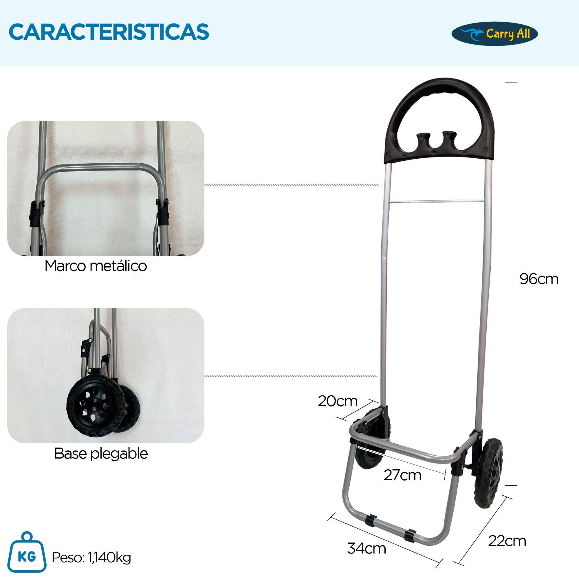 Carrito De Compras Plegable Carry All Glasgow 47 Litros Negro-5
