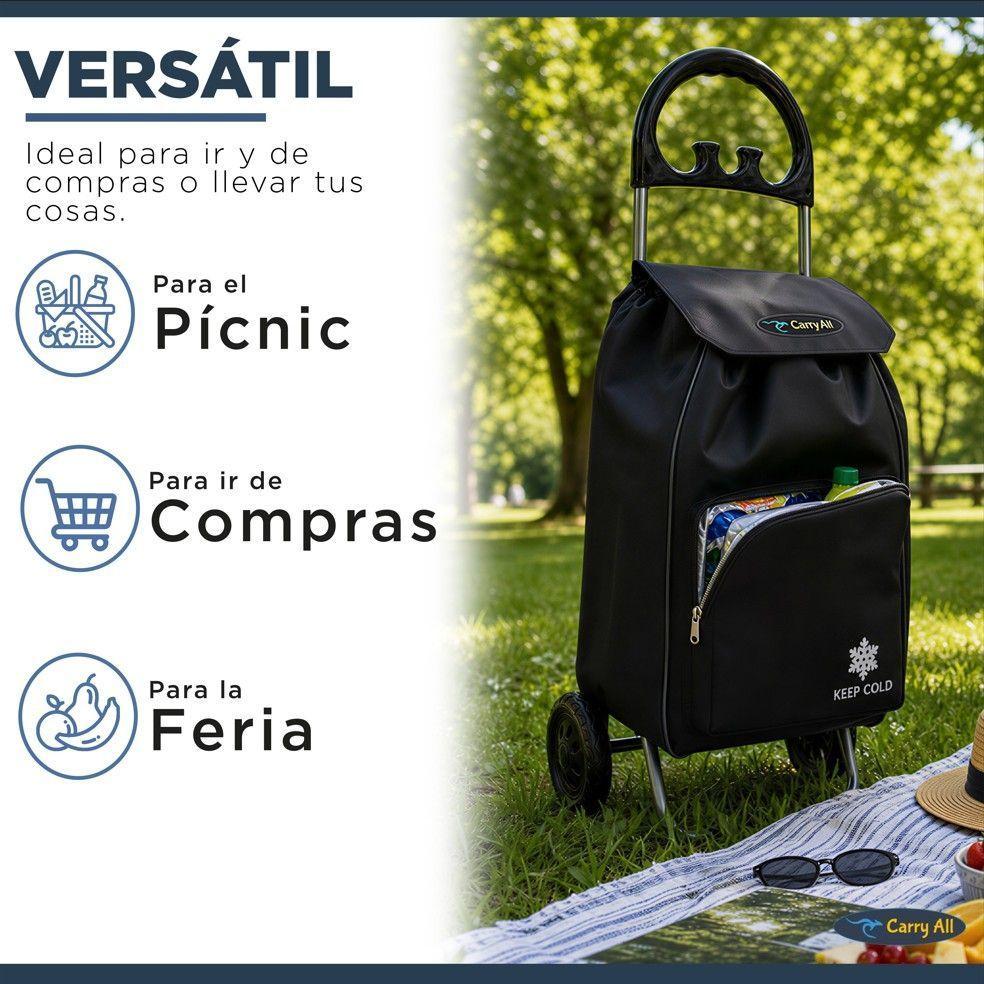 Carrito De Compras Plegable Carry All Glasgow 47 Litros Negro-5