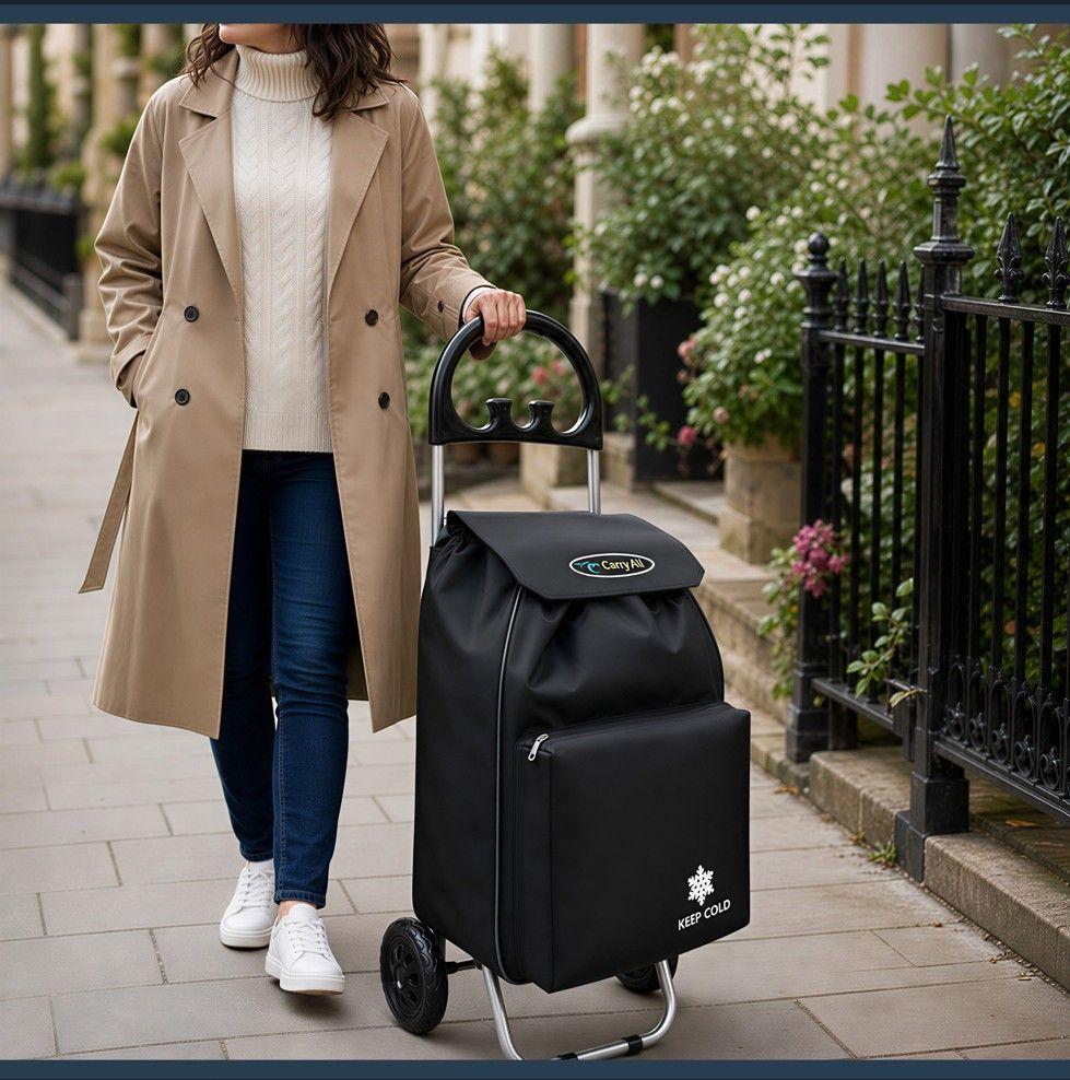 Carrito De Compras Plegable Carry All Glasgow 47 Litros Negro-7
