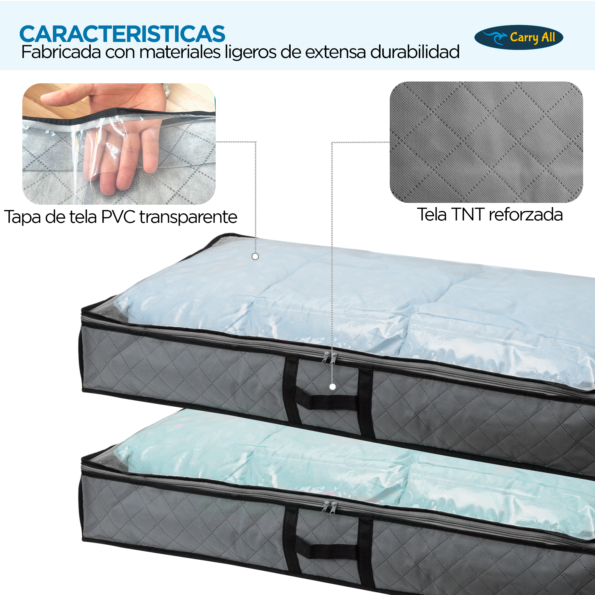 Pack 2 Bolsos Organizadores Bajo Cama Carry All® 75 Litros -2