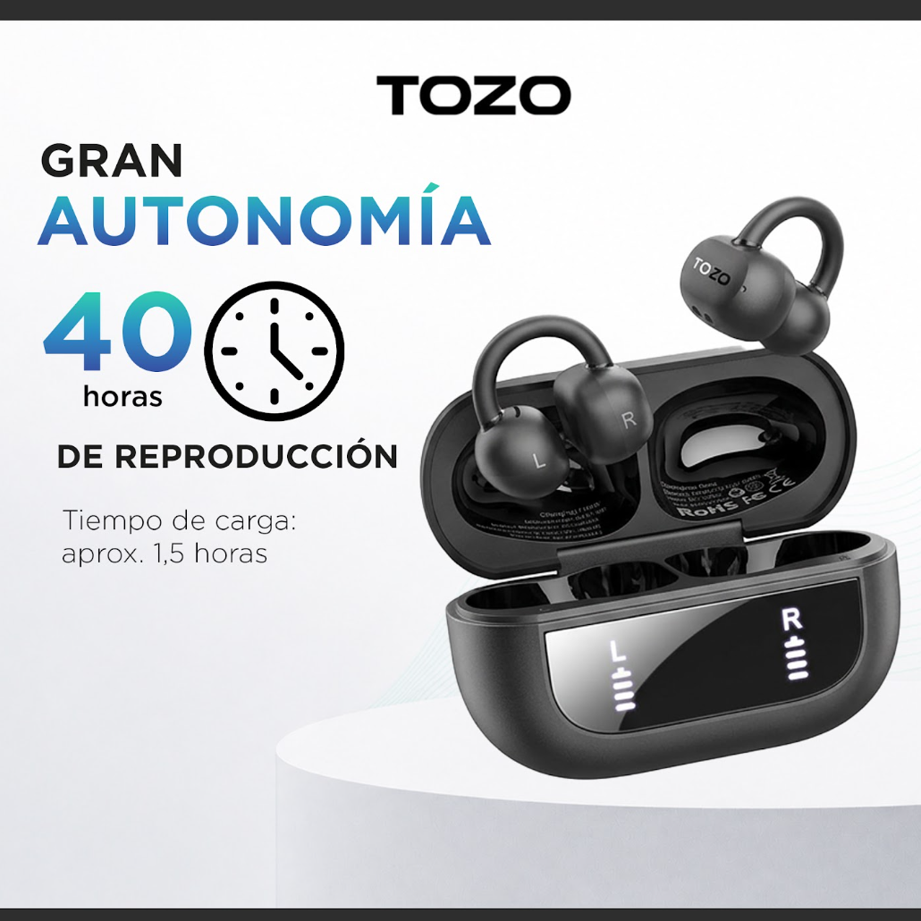 Audífonos Inalámbricos Open Ear TOZO Open Rhyme TWS 40H IPX5 Bluetooth-3