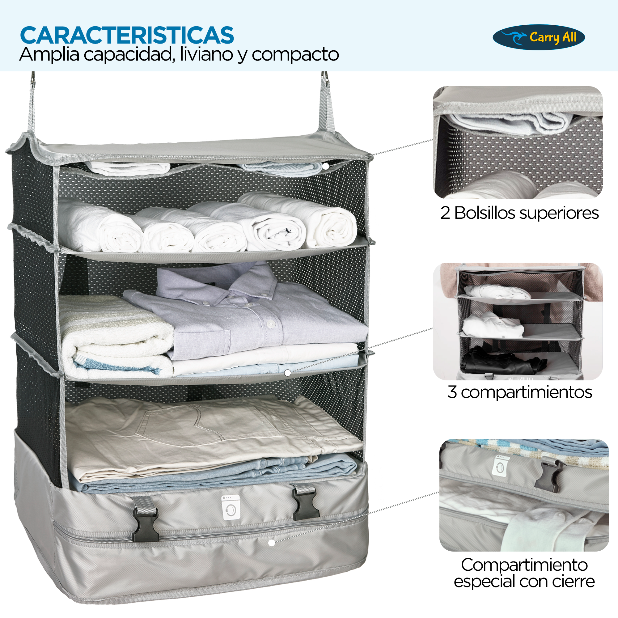 Organizador De Maleta Viaje Carry All® Closet Travel L -4