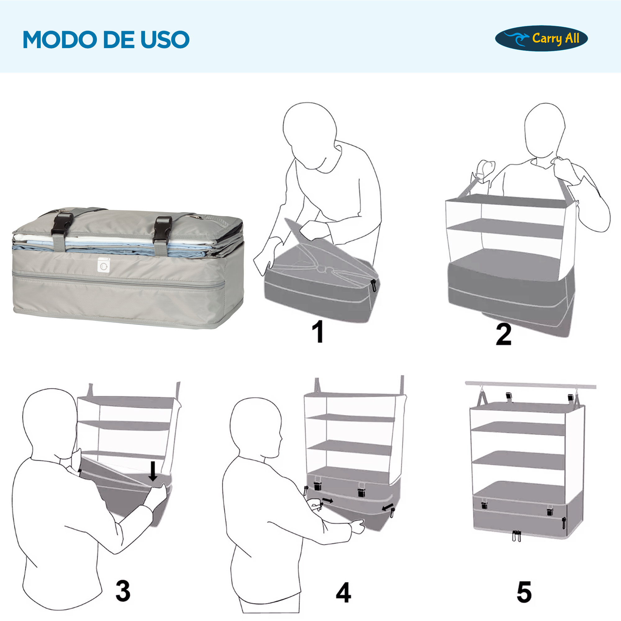 Organizador De Maleta Viaje Carry All® Closet Travel L -5