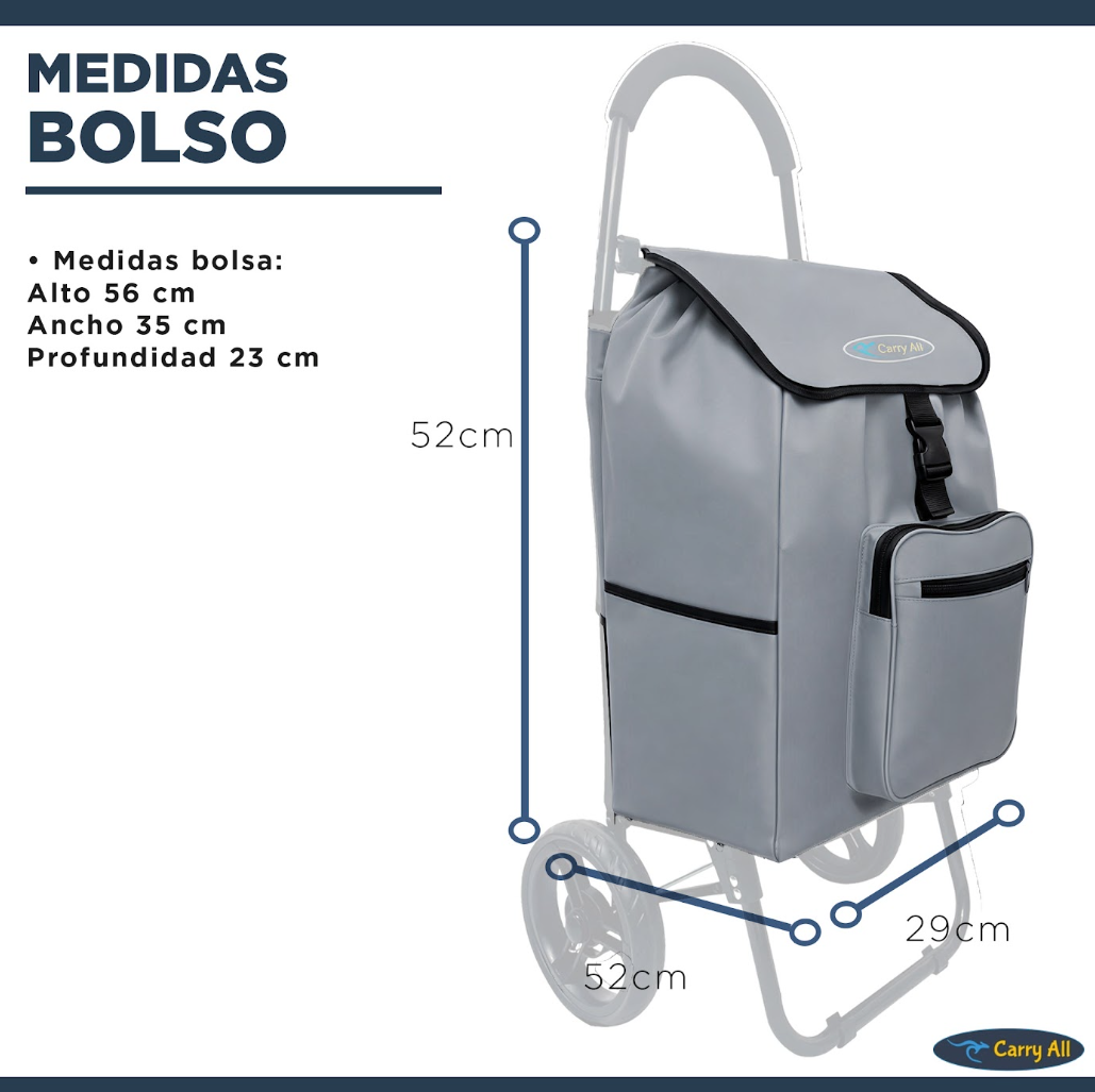Carrito de Compras  Plegable Carry All® Sidney 55 Litros Tipo Yegua Gris-3