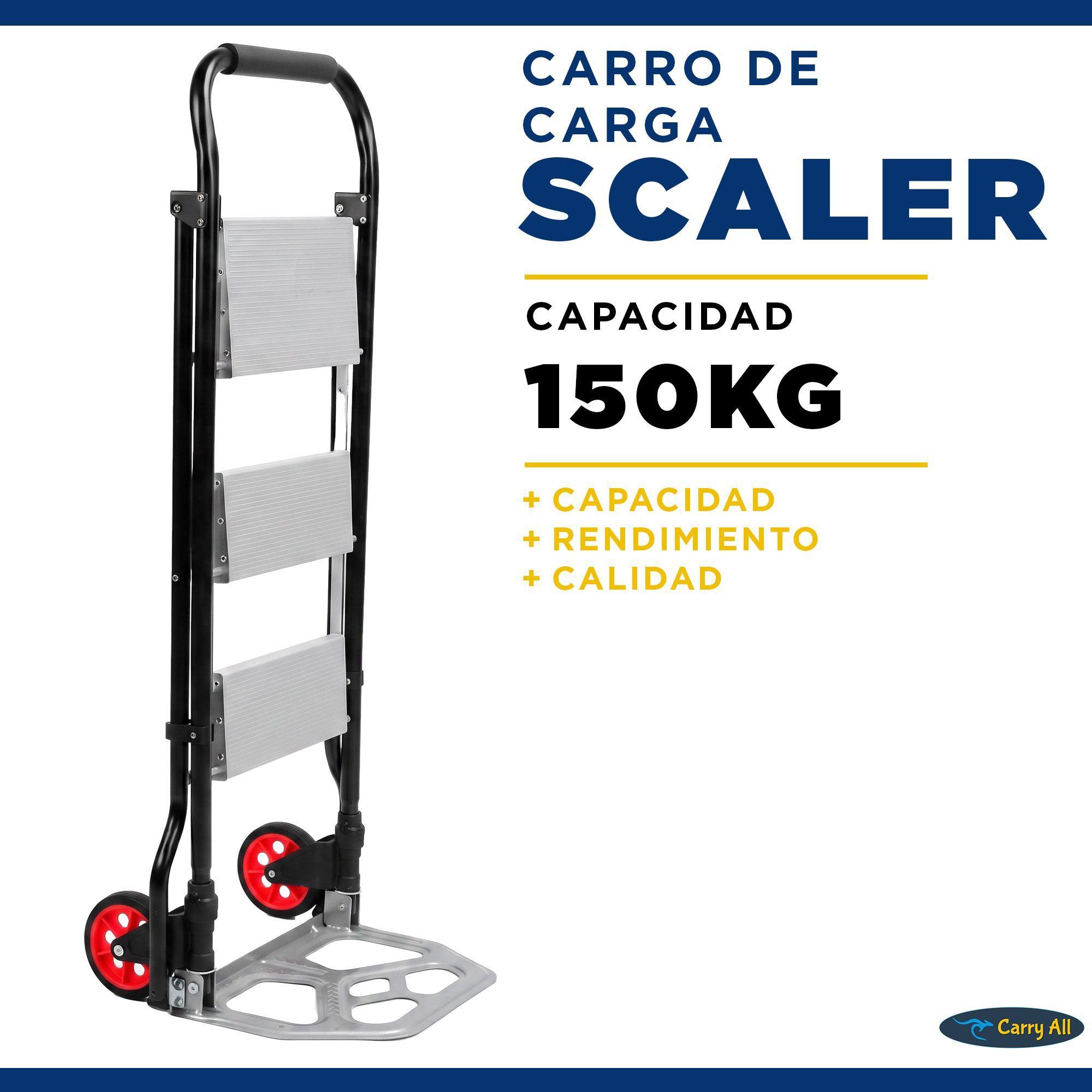 2x1 Escalera 3 Peldaños y Carro de Carga Tipo Yegua Plegable-1