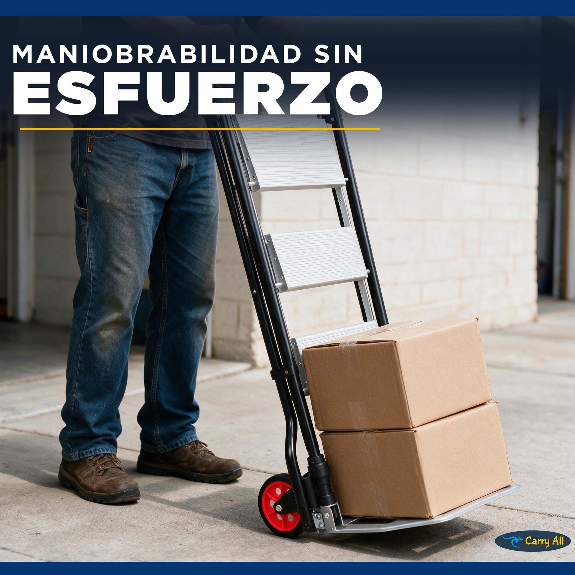 2x1 Escalera 3 Peldaños y Carro de Carga Tipo Yegua Plegable-8