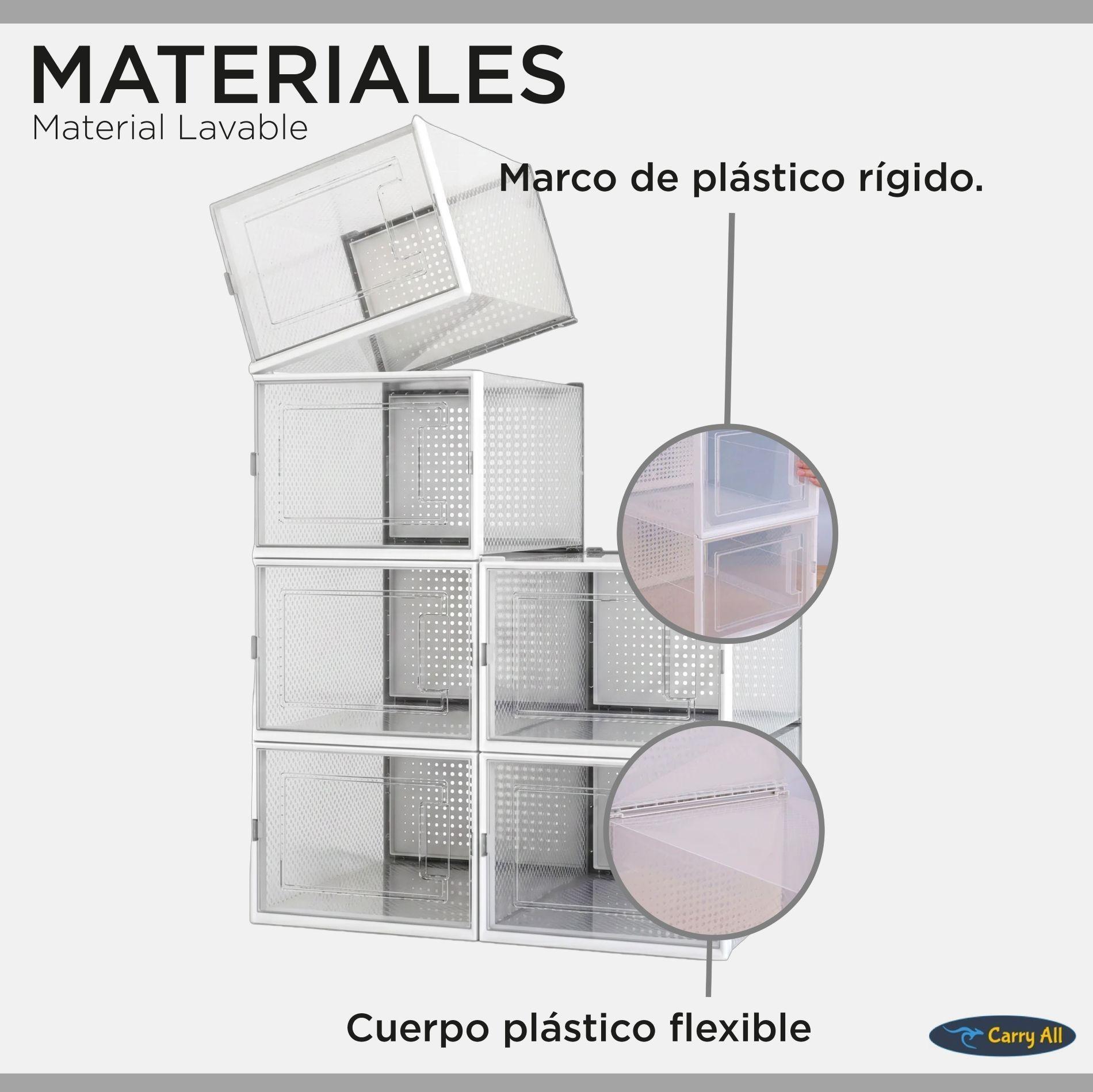 Pack 6 Cajas Organizadoras Zapatos Ropa Varios Apilables Zapatera Talla M-2