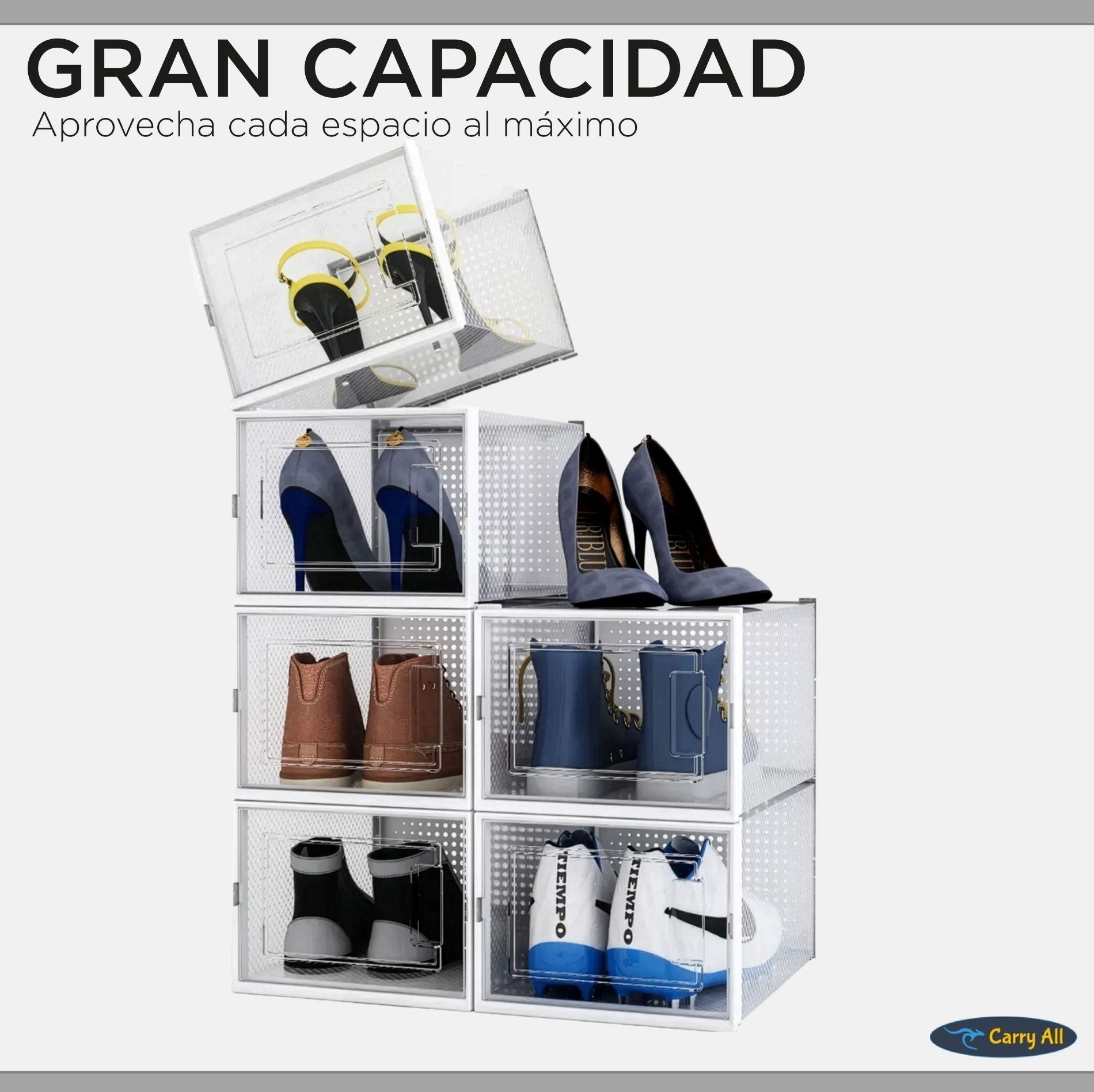 Pack 6 Cajas Organizadoras Zapatos Ropa Varios Apilables Zapatera Talla M-3